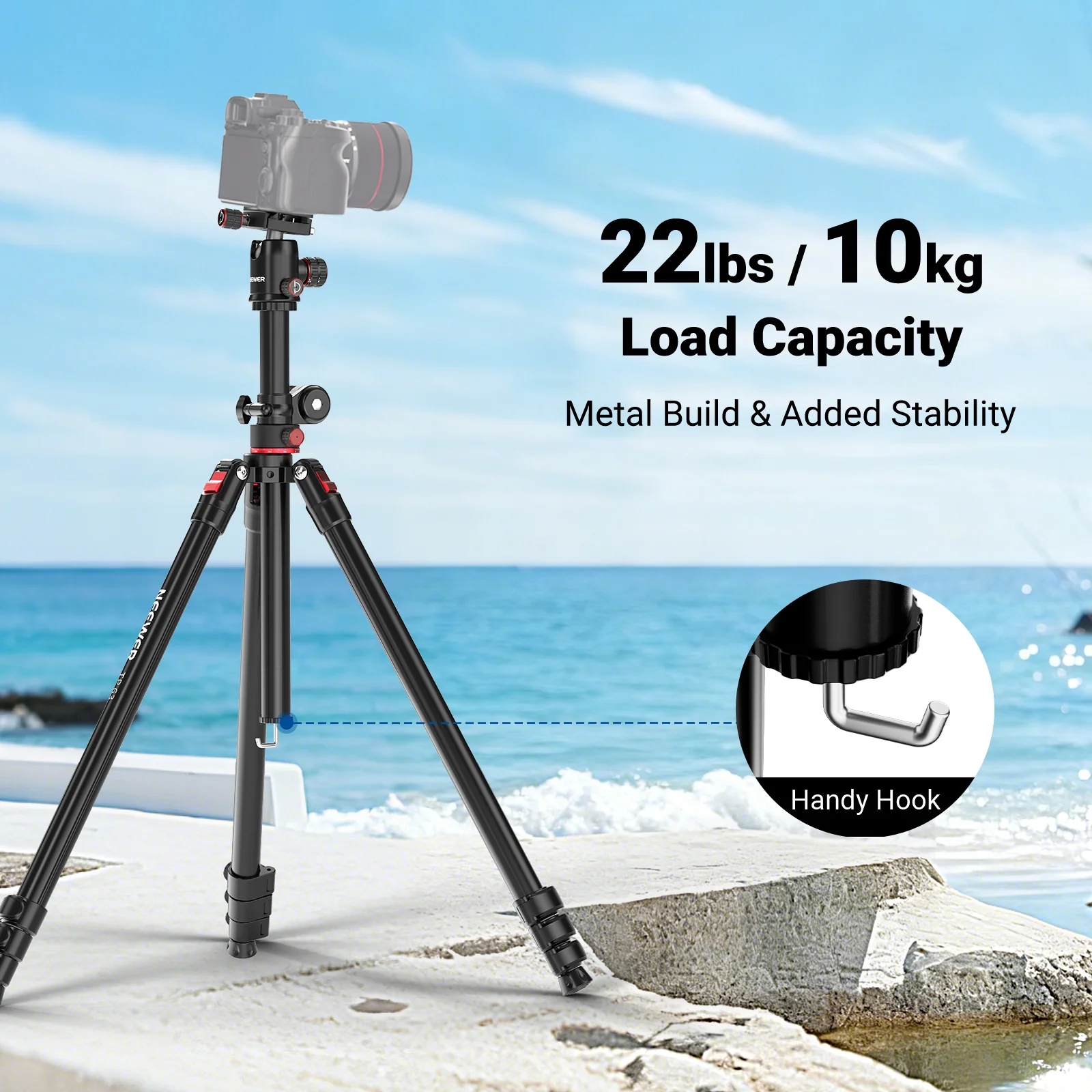 NEEWER TP63/TP64 Overhead Horizontal Camera Tripod Monopod - Image 14