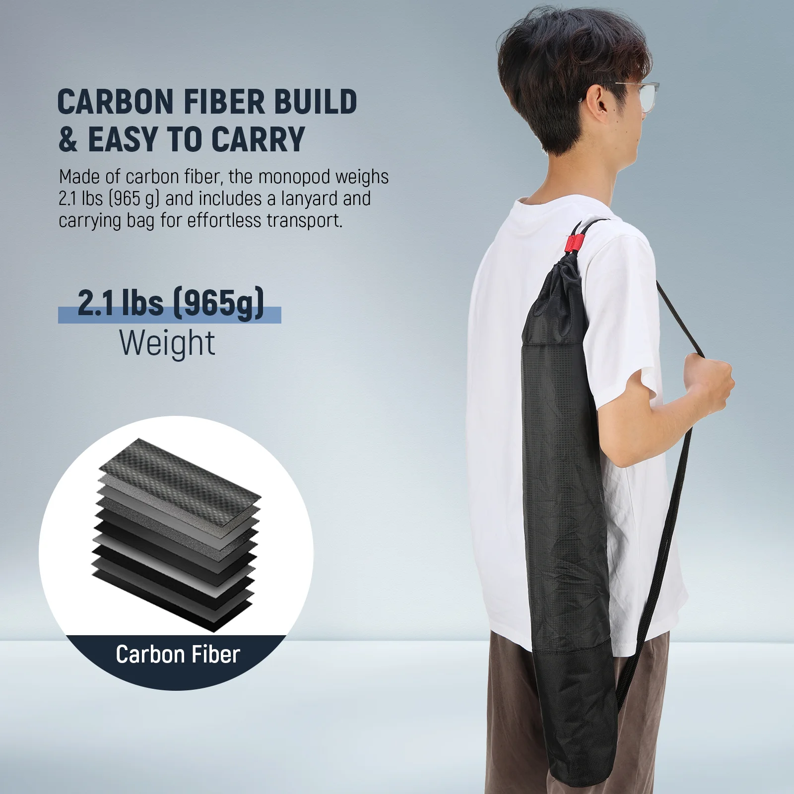 NEEWER TP71 67.7" Pro Carbon Fiber Camera Monopod - Image 15
