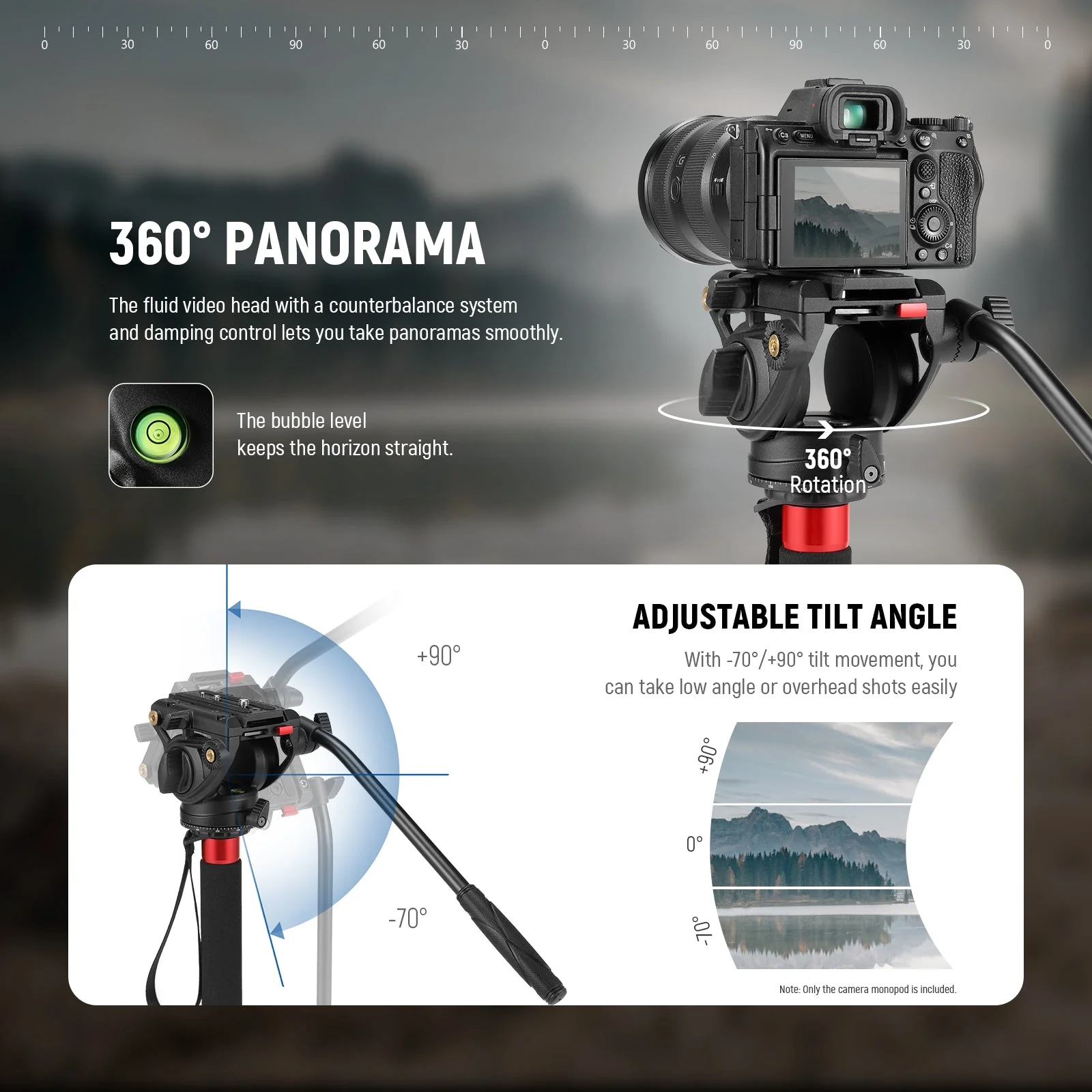 NEEWER TP71 67.7" Pro Carbon Fiber Camera Monopod - Image 3