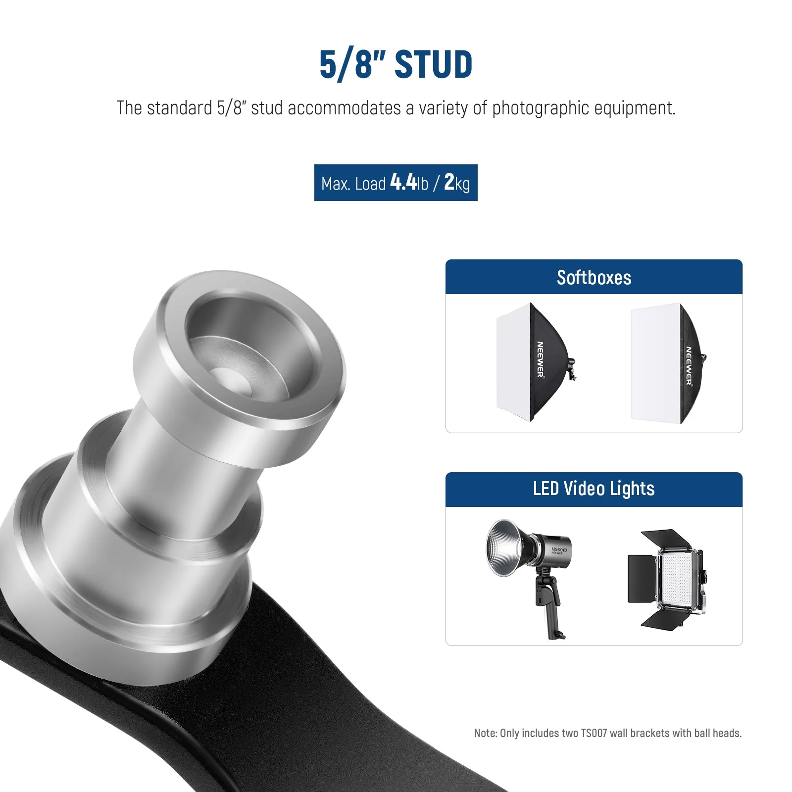 NEEWER TS007 2 Pack E Type Wall Ceiling Mount - Image 5