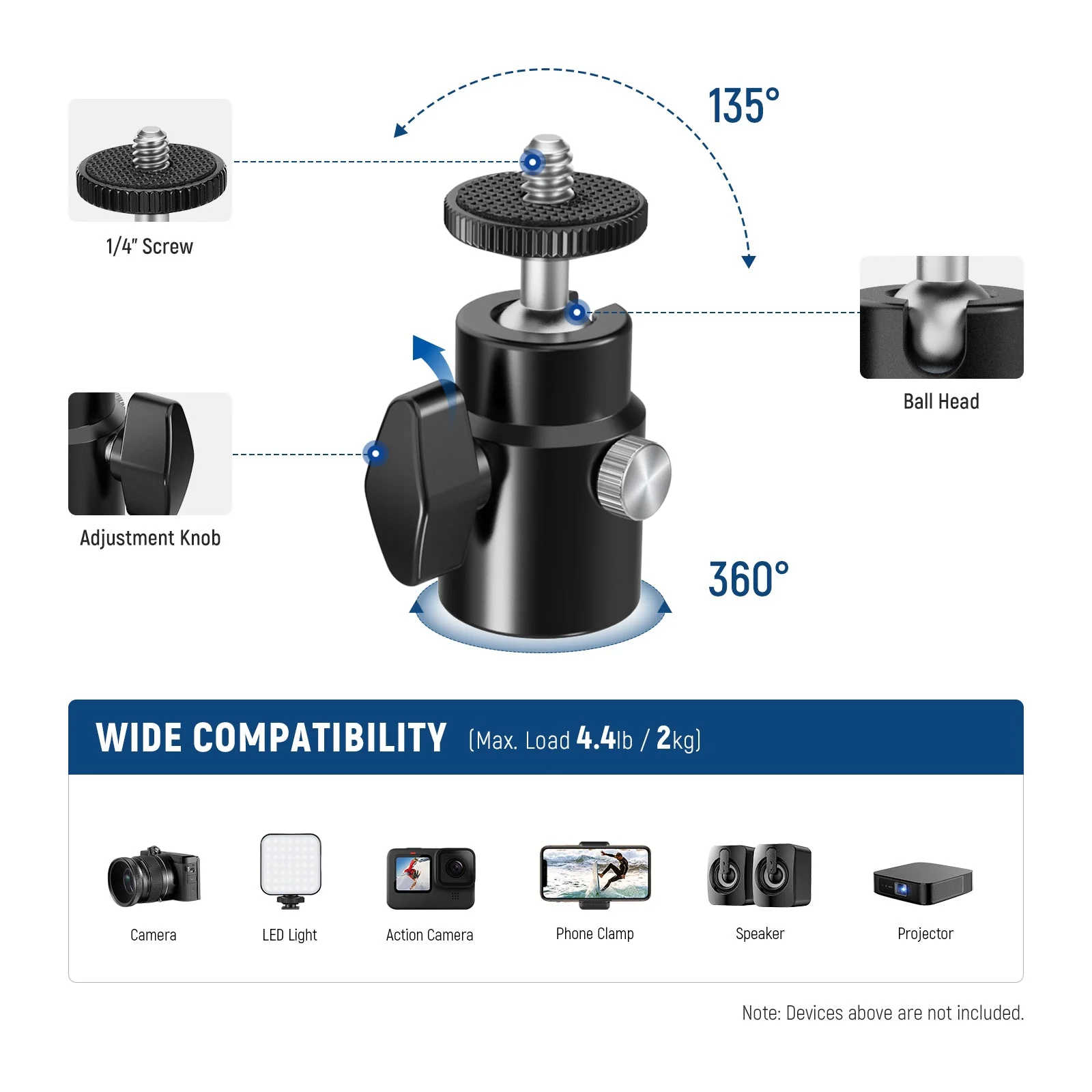 NEEWER TS007 2 Pack E Type Wall Ceiling Mount - Image 6