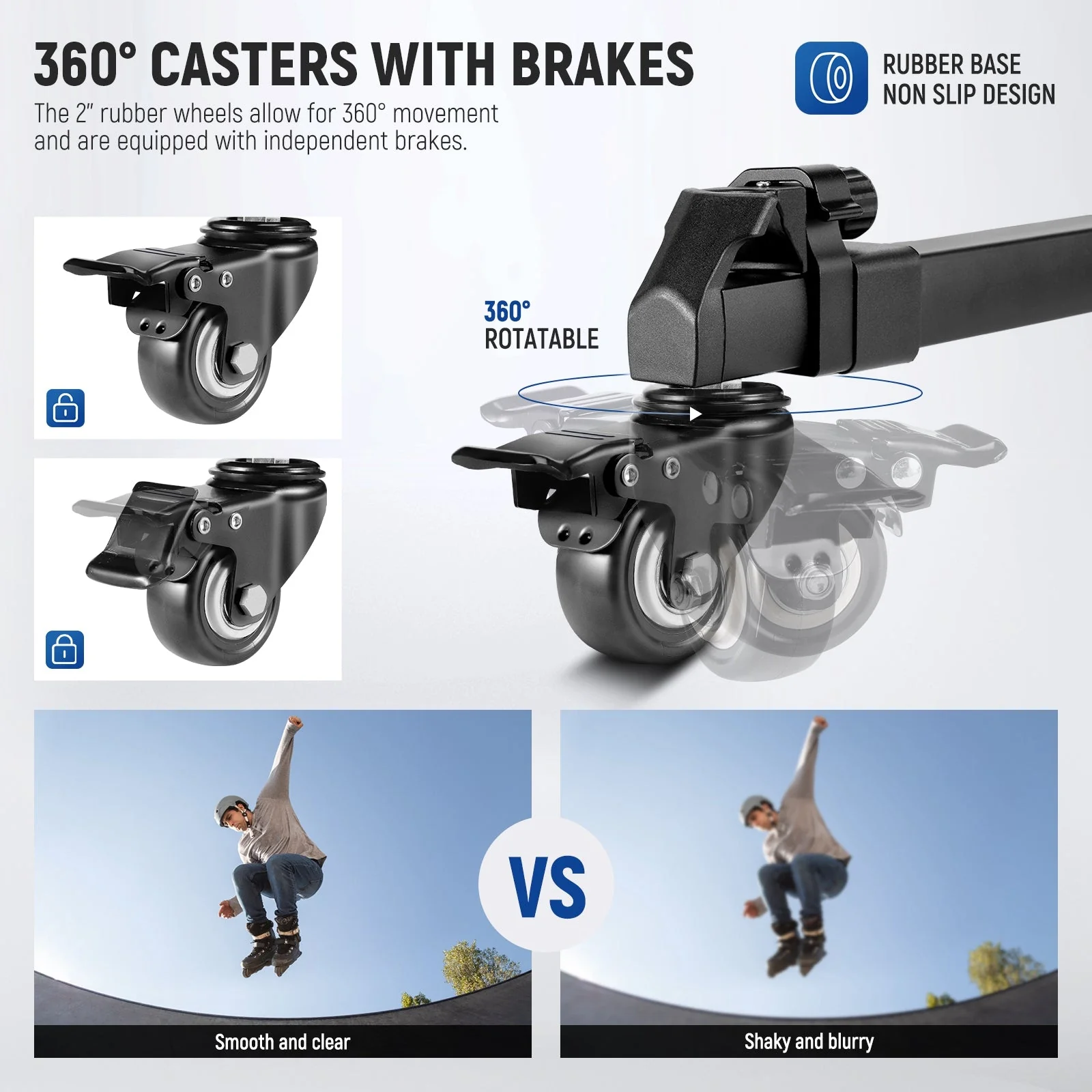 NEEWER TS009 Quick Lock Release Photography Tripod Dolly - Image 4