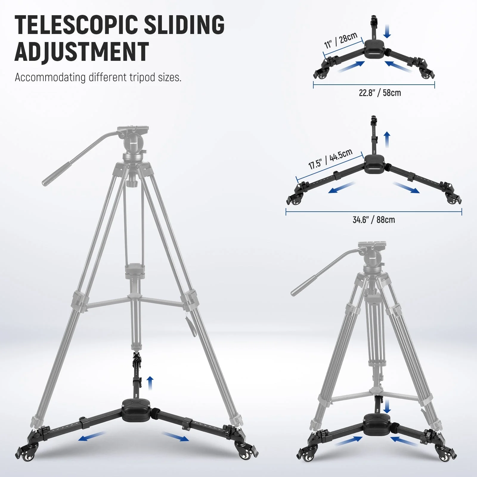 NEEWER TS009 Quick Lock Release Photography Tripod Dolly - Image 7