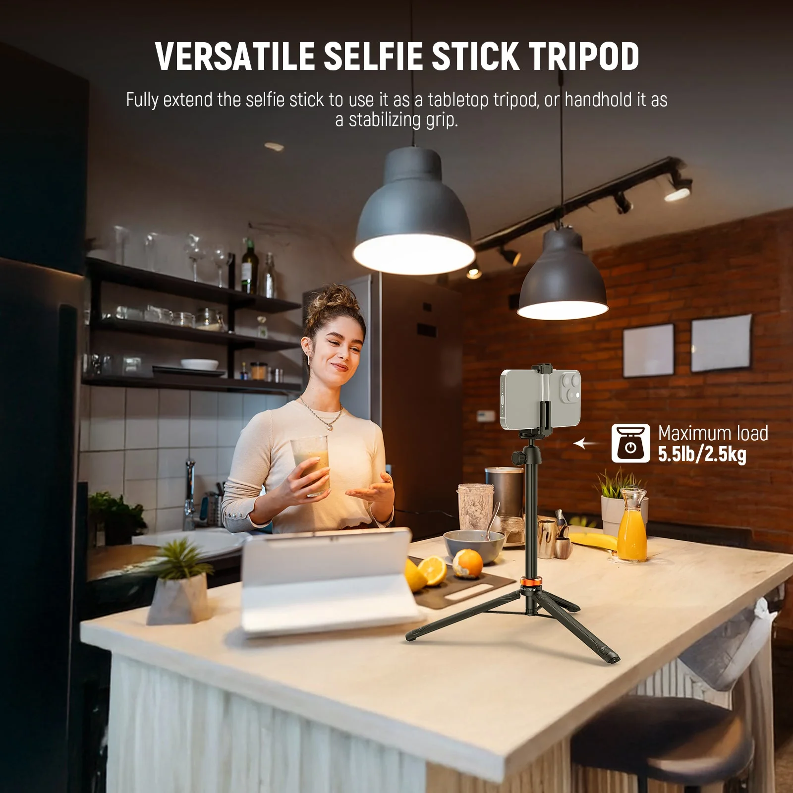 NEEWER BASICS TS04 59" Selfie Stick Tripod - Image 2