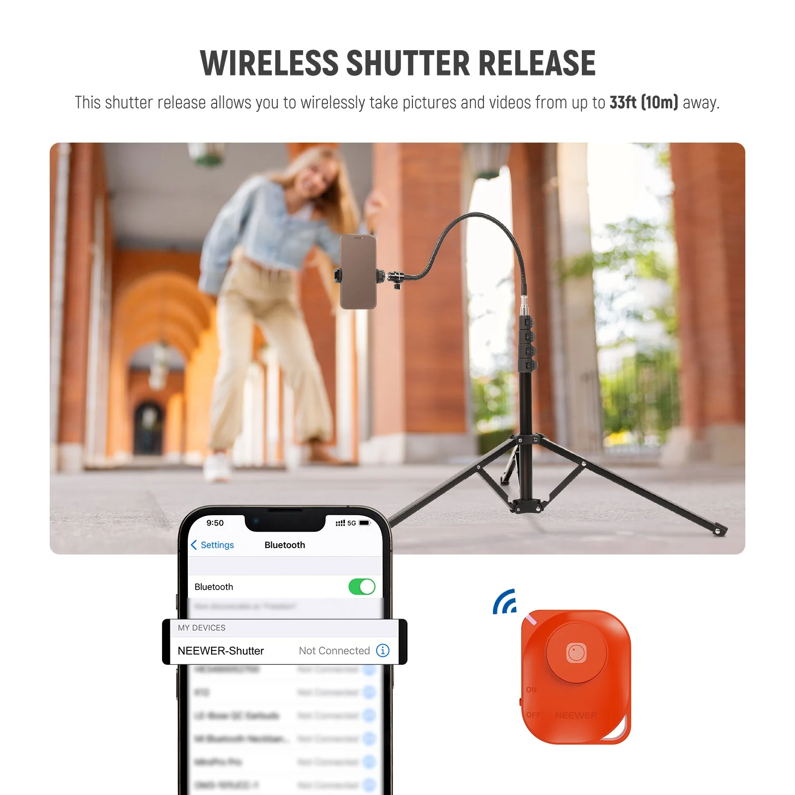 NEEWER TS06 71" Phone Tripod Stand with Reversible Legs - Image 7