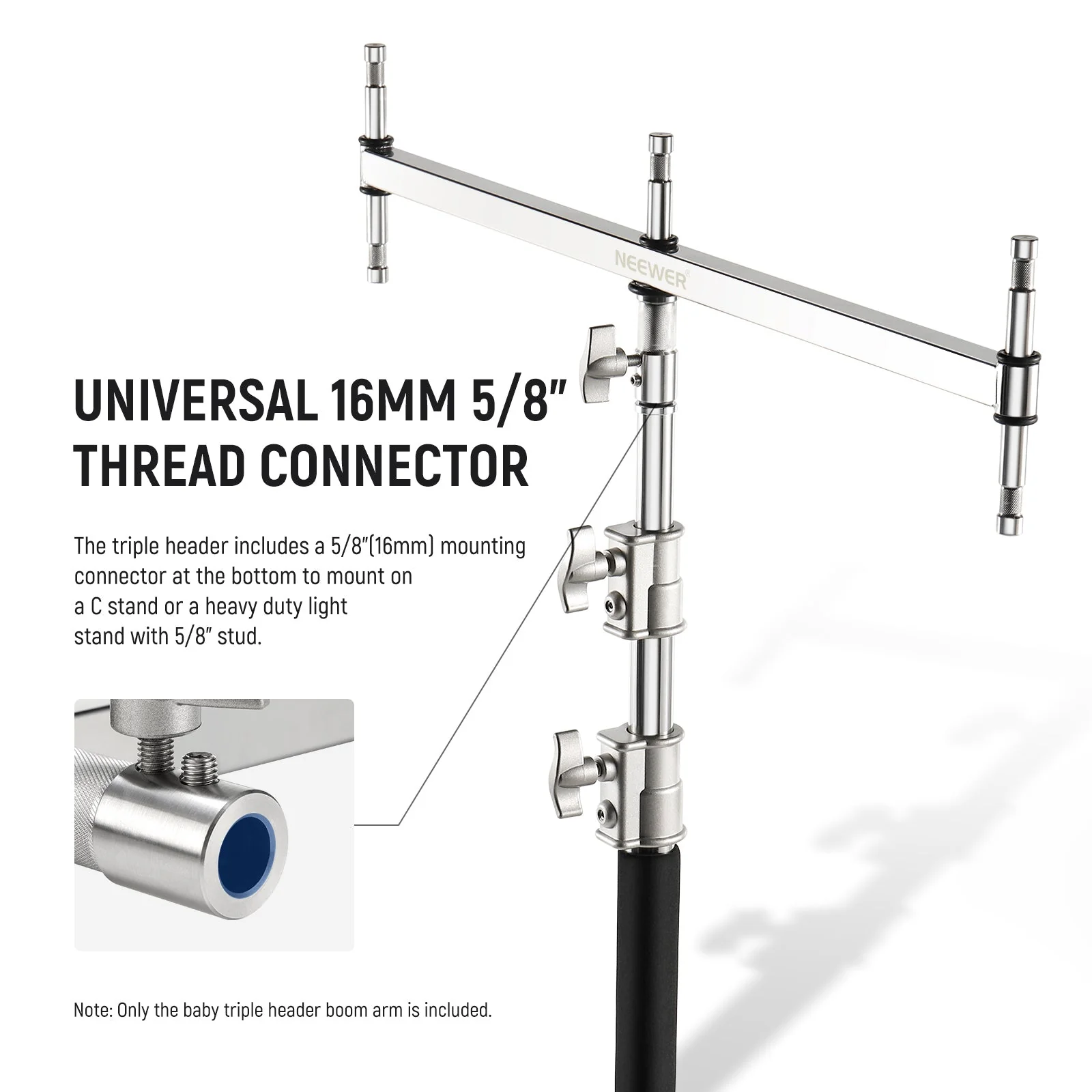 NEEWER UA005 Baby Triple Header Boom Arm - Image 2