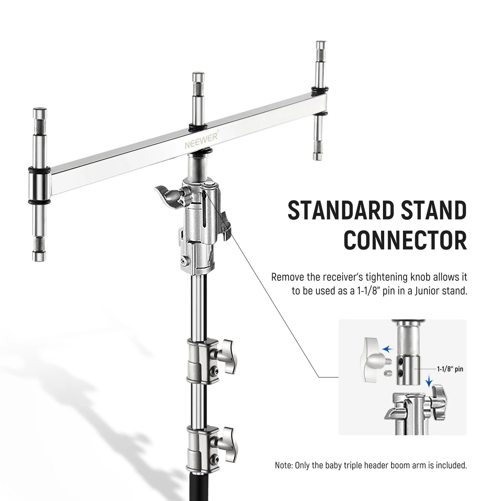 NEEWER UA005 Baby Triple Header Boom Arm - Image 3