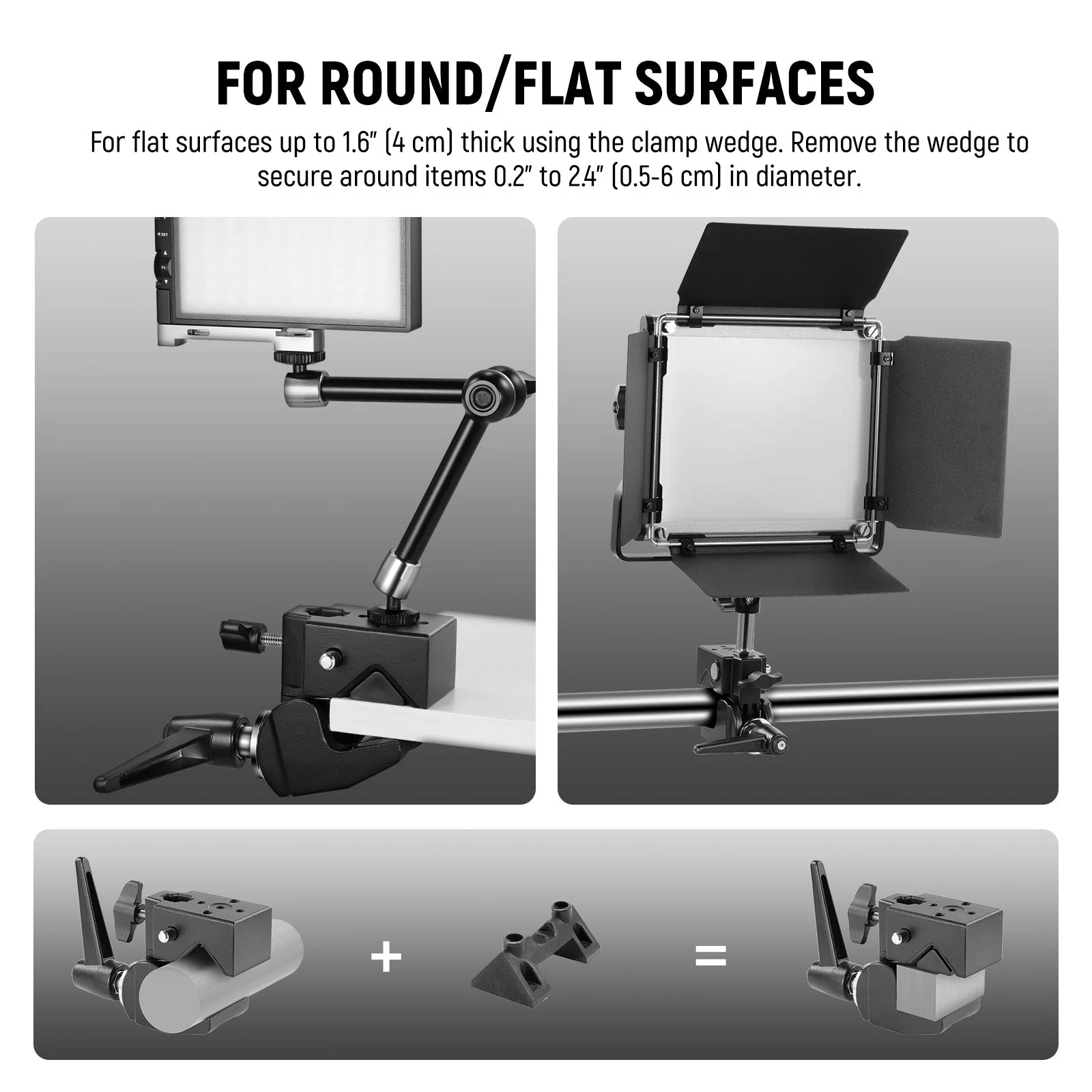 NEEWER UA017 Aluminum Heavy Duty Super Clamp - Image 6