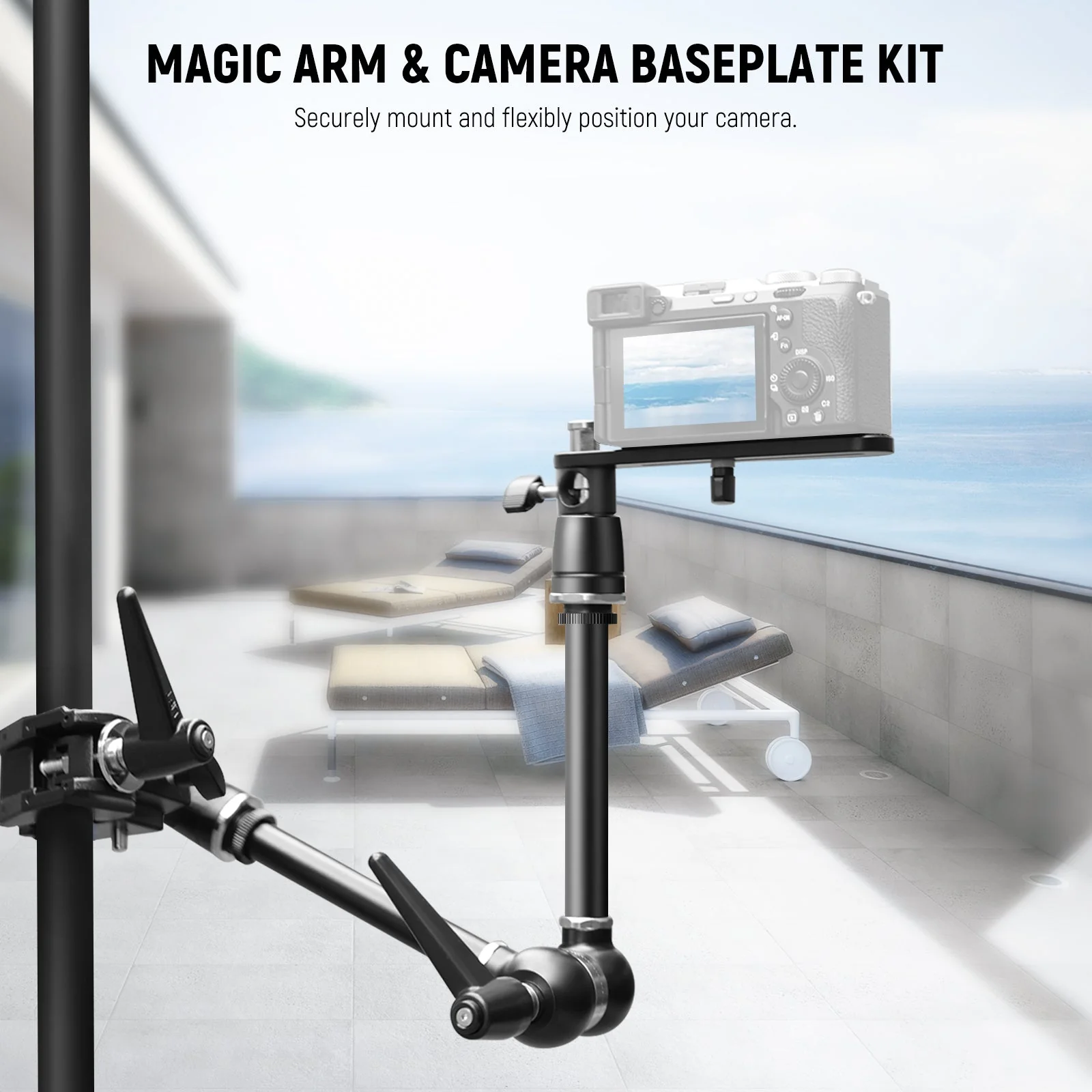 NEEWER UA018 21" Magic Arm Camera Mount with Super Clamp - Image 2