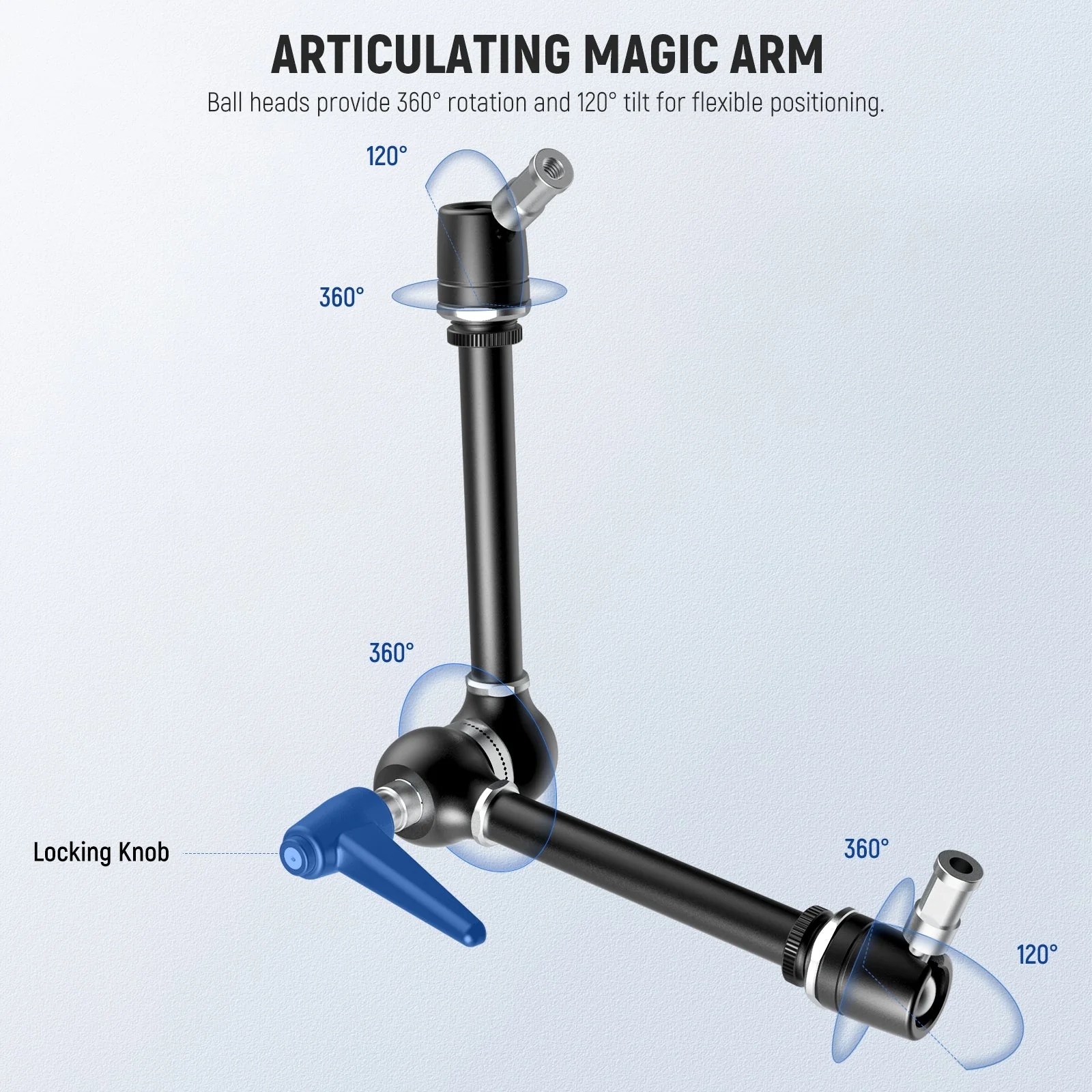 NEEWER UA018 21" Magic Arm Camera Mount with Super Clamp - Image 3