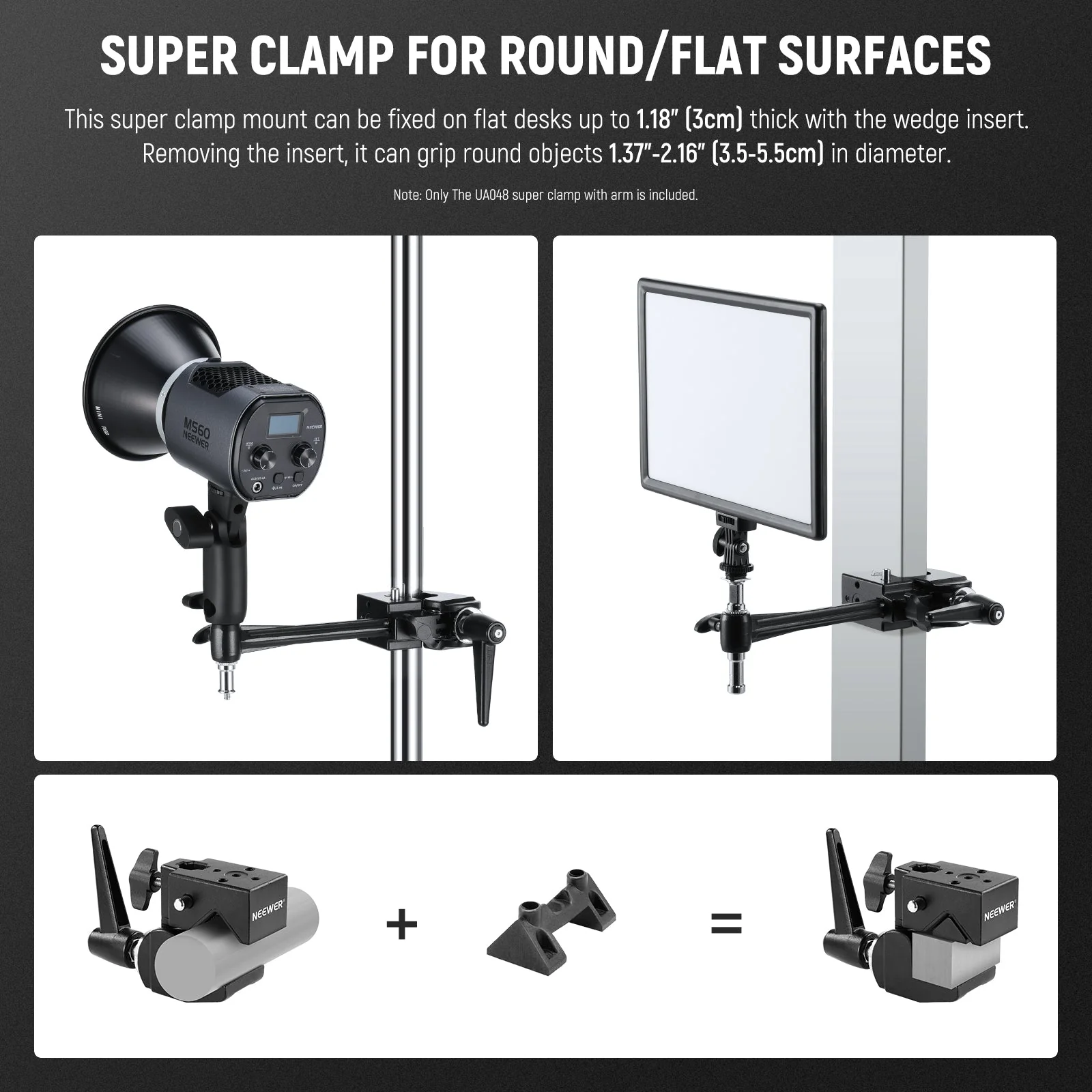 NEEWER UA048 Super Clamp with 6" Extension Arm - Image 3