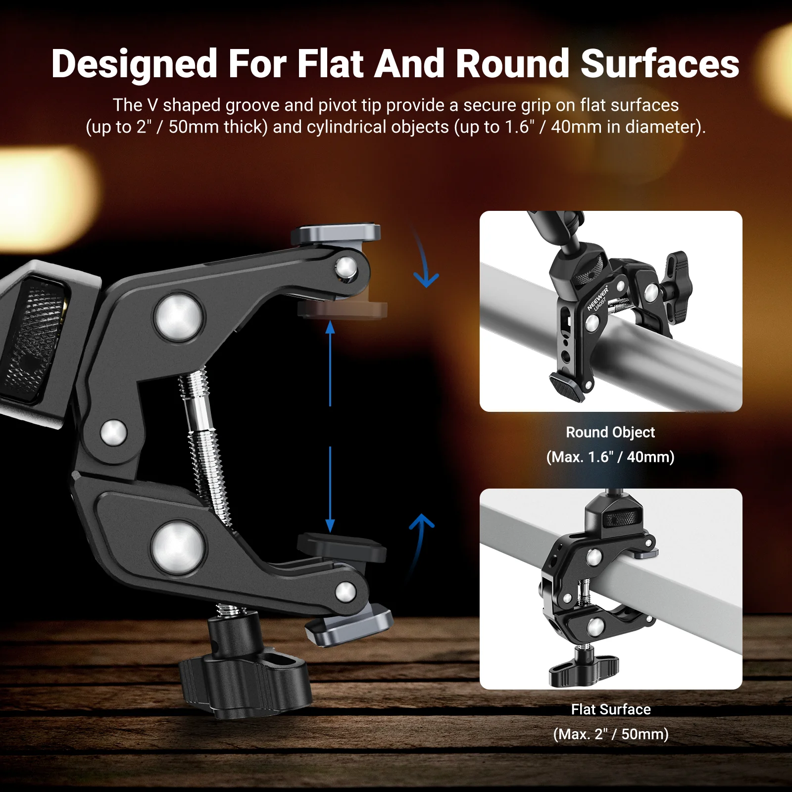 NEEWER UA057 22" Articulating Magic Arm with Super Clamp & Phone Holder - Image 4