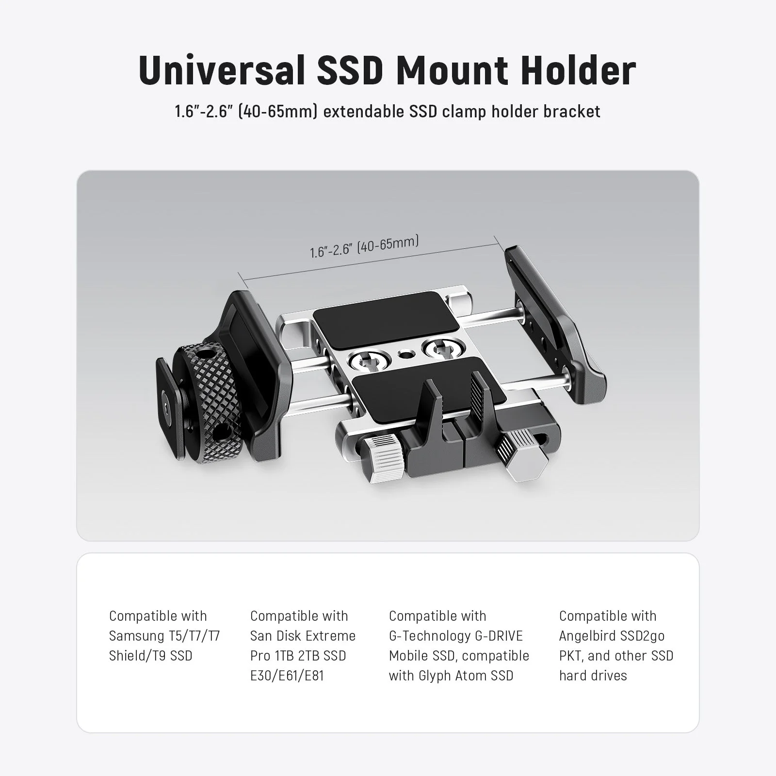 NEEWER UA059 T5/T7/T9 Universal SSD Holder for Phone Camera Cage - Image 2