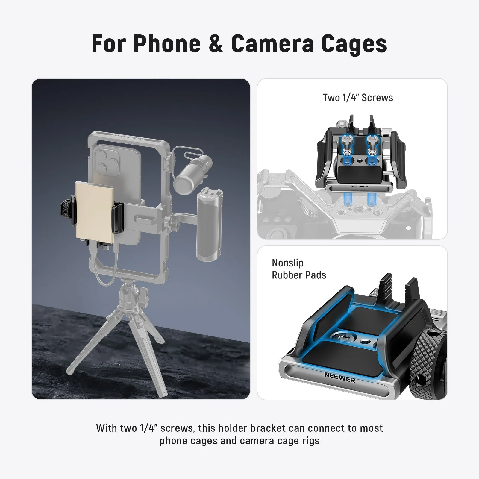 NEEWER UA059 T5/T7/T9 Universal SSD Holder for Phone Camera Cage - Image 3