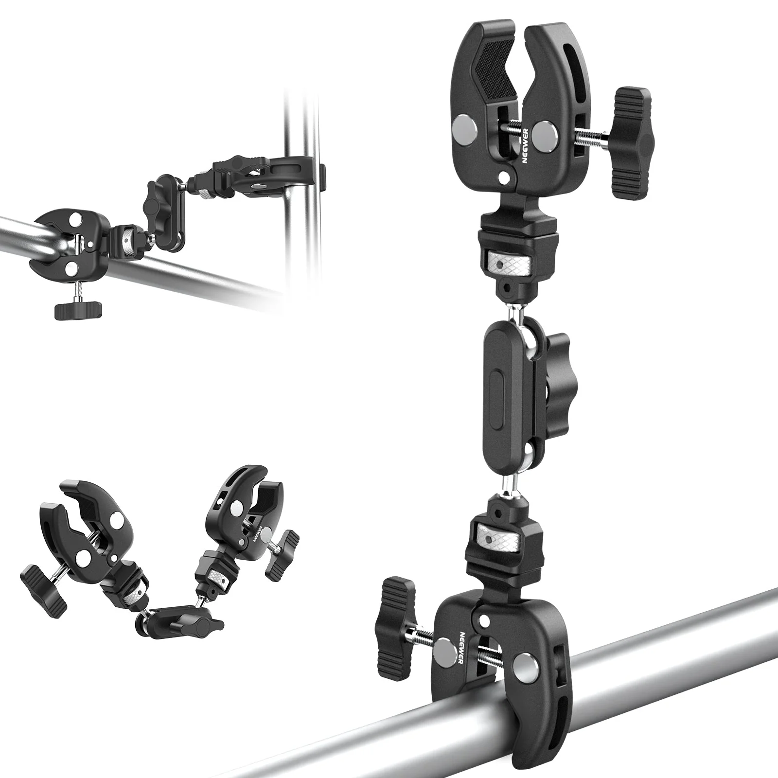 NEEWER UA060 Double Super Clamp Camera Mount with Magic Arm & NATO Interface