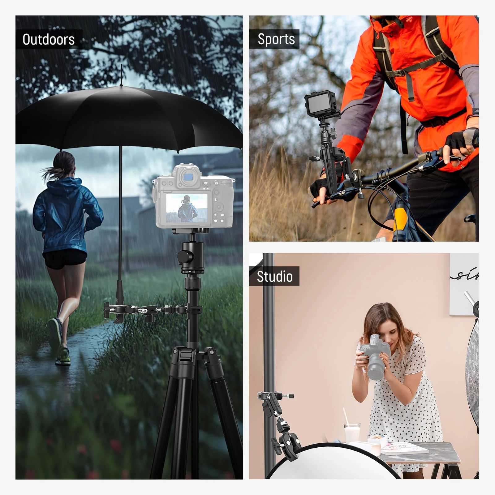 NEEWER UA060 Double Super Clamp Camera Mount with Magic Arm & NATO Interface - Image 7