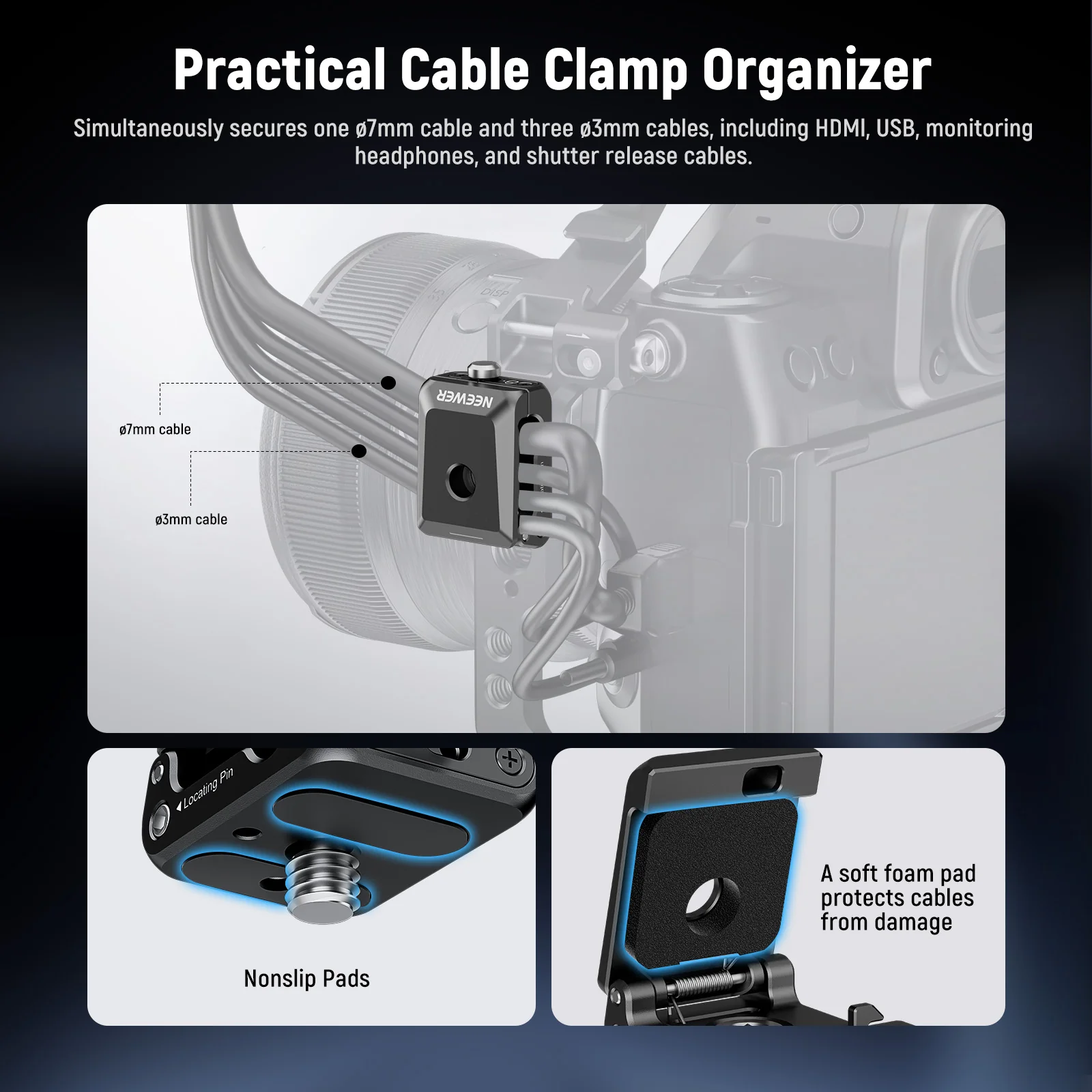NEEWER UA073 Spring Loaded Cable Clamp - Image 9