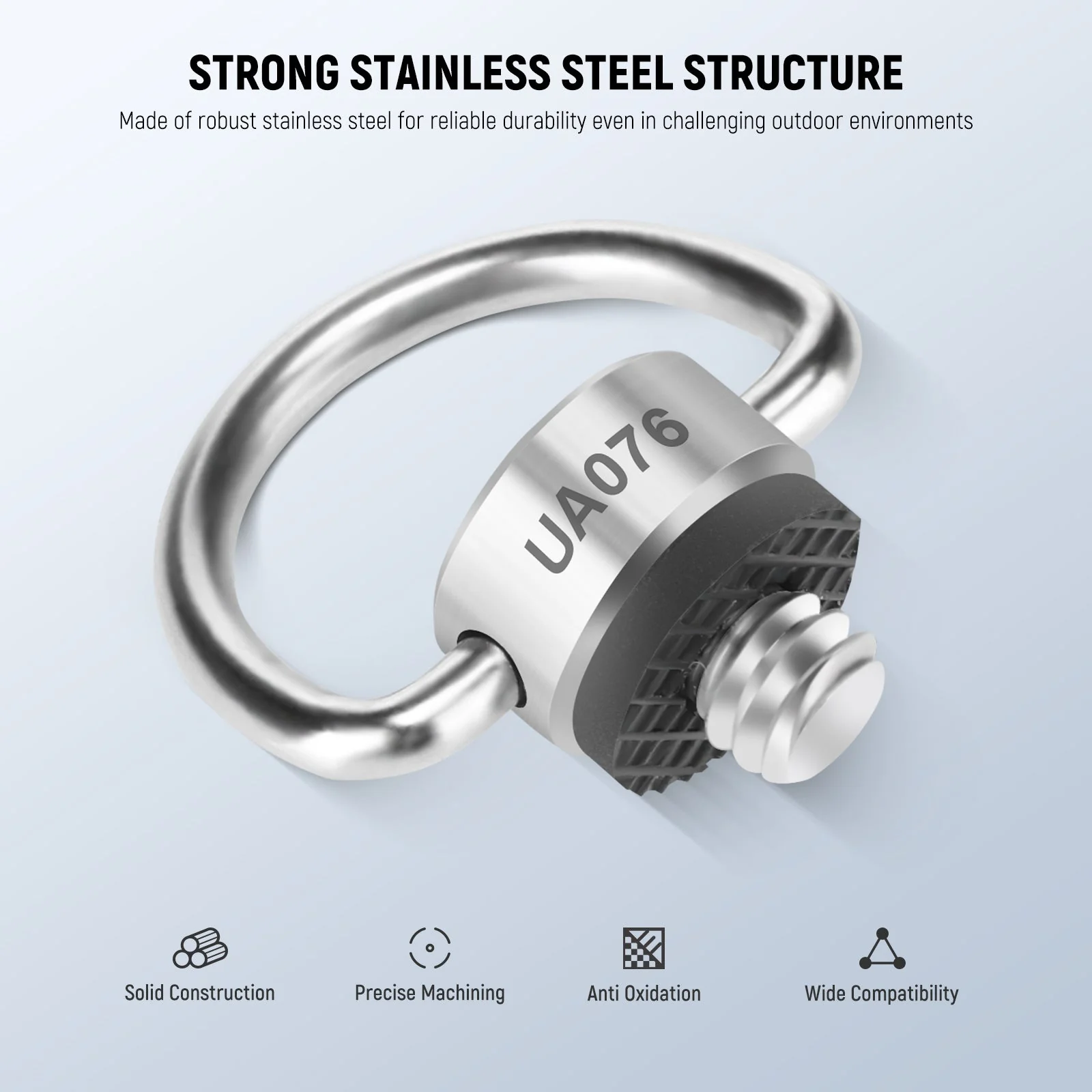 NEEWER UA076 Stainless Steel 1/4" D Ring Screw Set (4 Pack) - Image 6