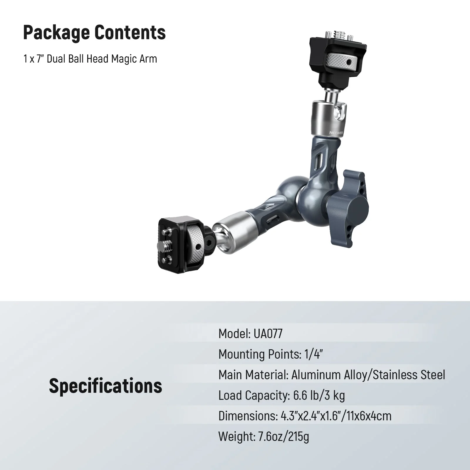 NEEWER UA077 7" Articulating Magic Arm Camera Mount - Image 7