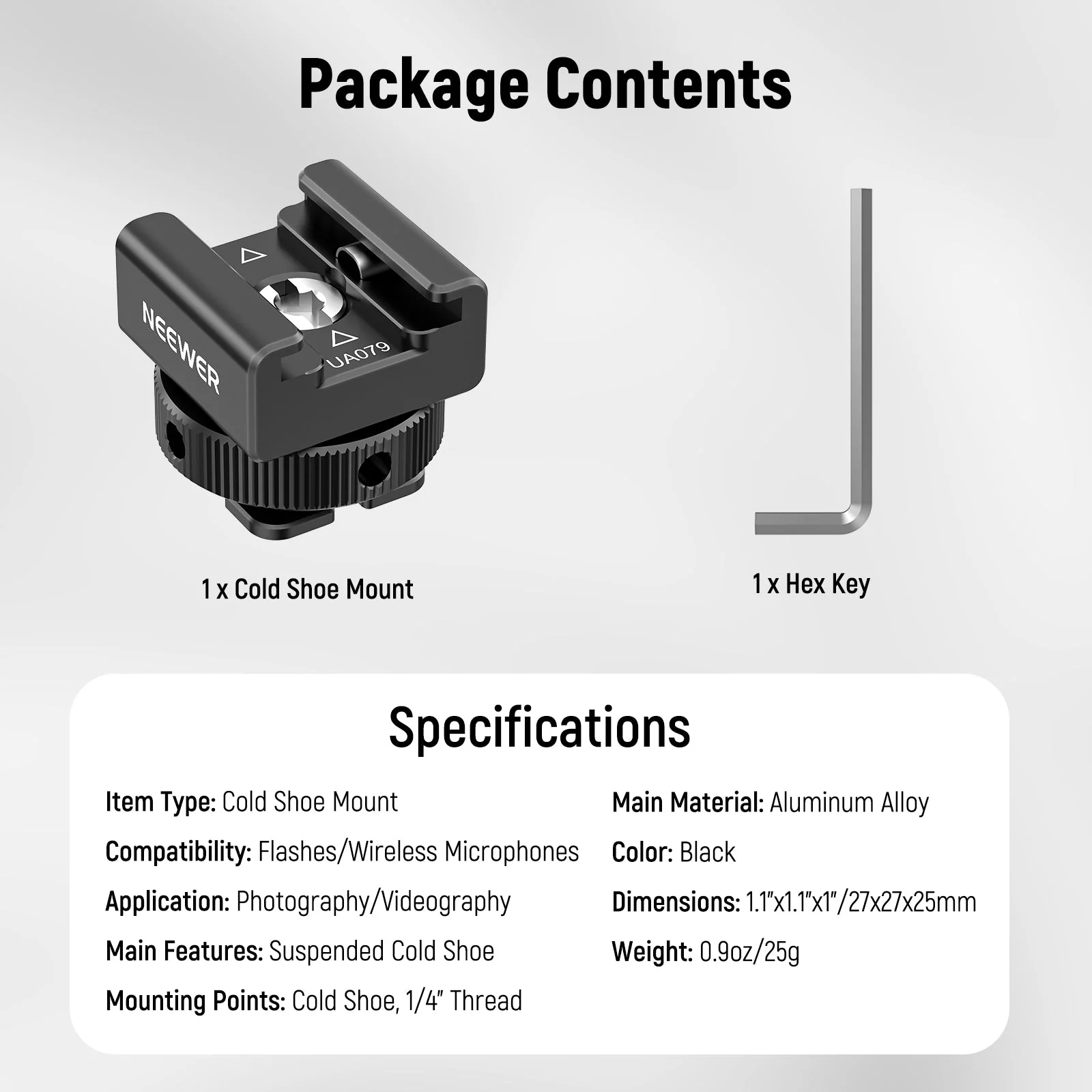 NEEWER UA079 Universal Cold Shoe Mount Adapter - Image 8
