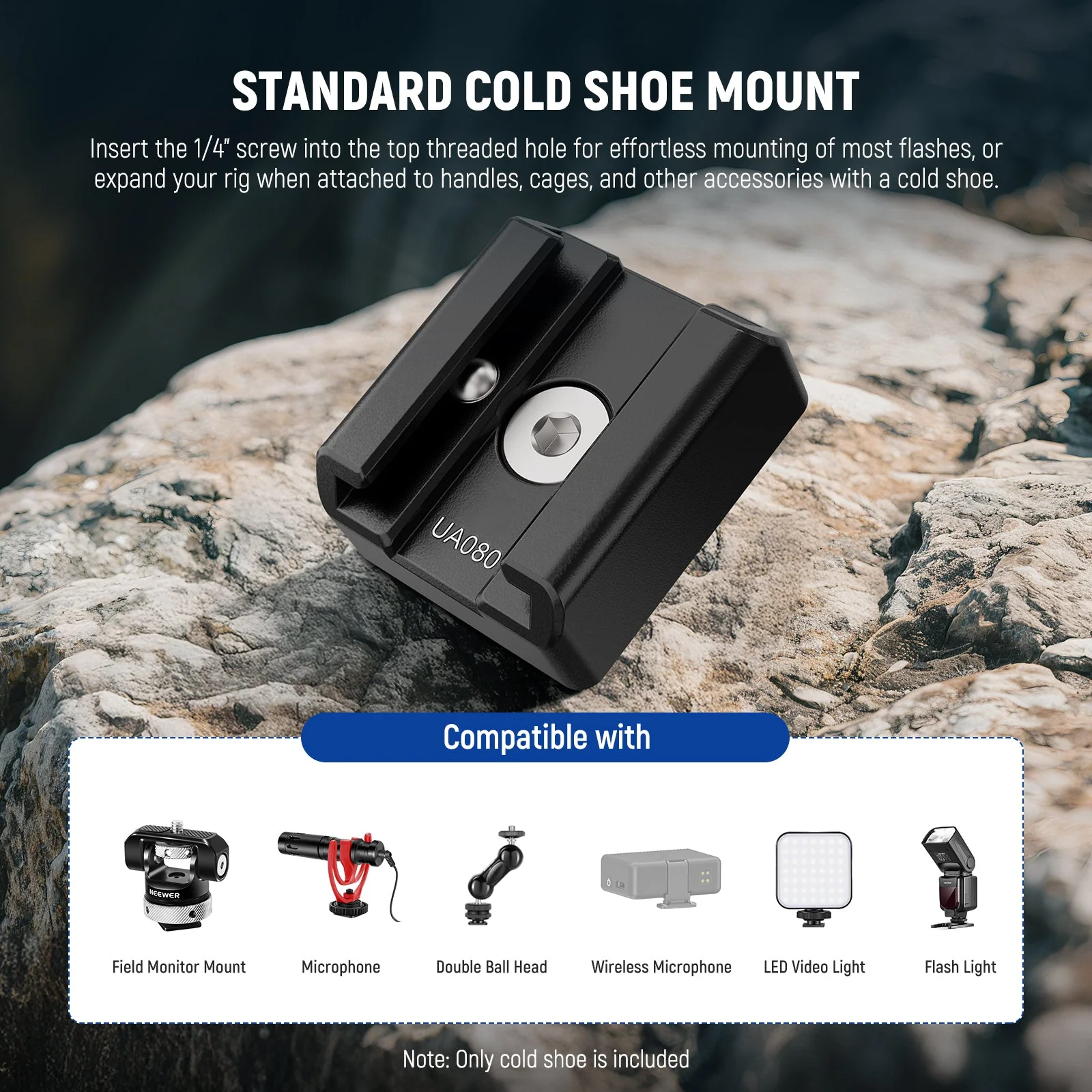 NEEWER UA080 2 Pack Cold Shoe Mount Adapter Set - Image 3