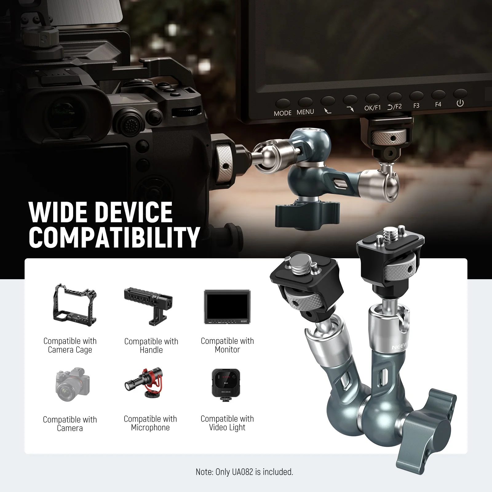 NEEWER UA082 7" Articulating Magic Arm with 1/4" 3/8" Anti Twist Screws - Image 2