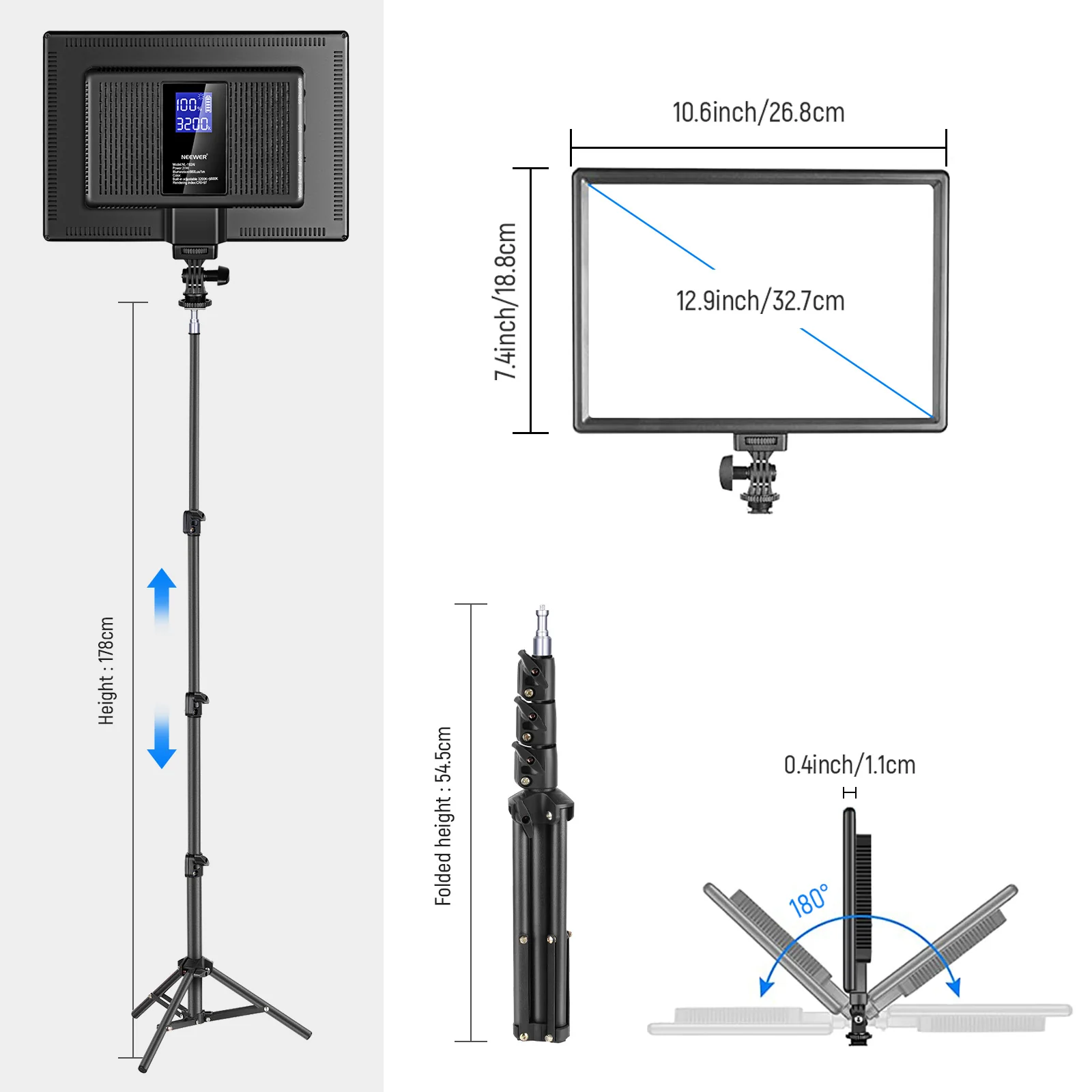 NEEWER NL-192AI Bi-Color LED Panel Light - Image 12