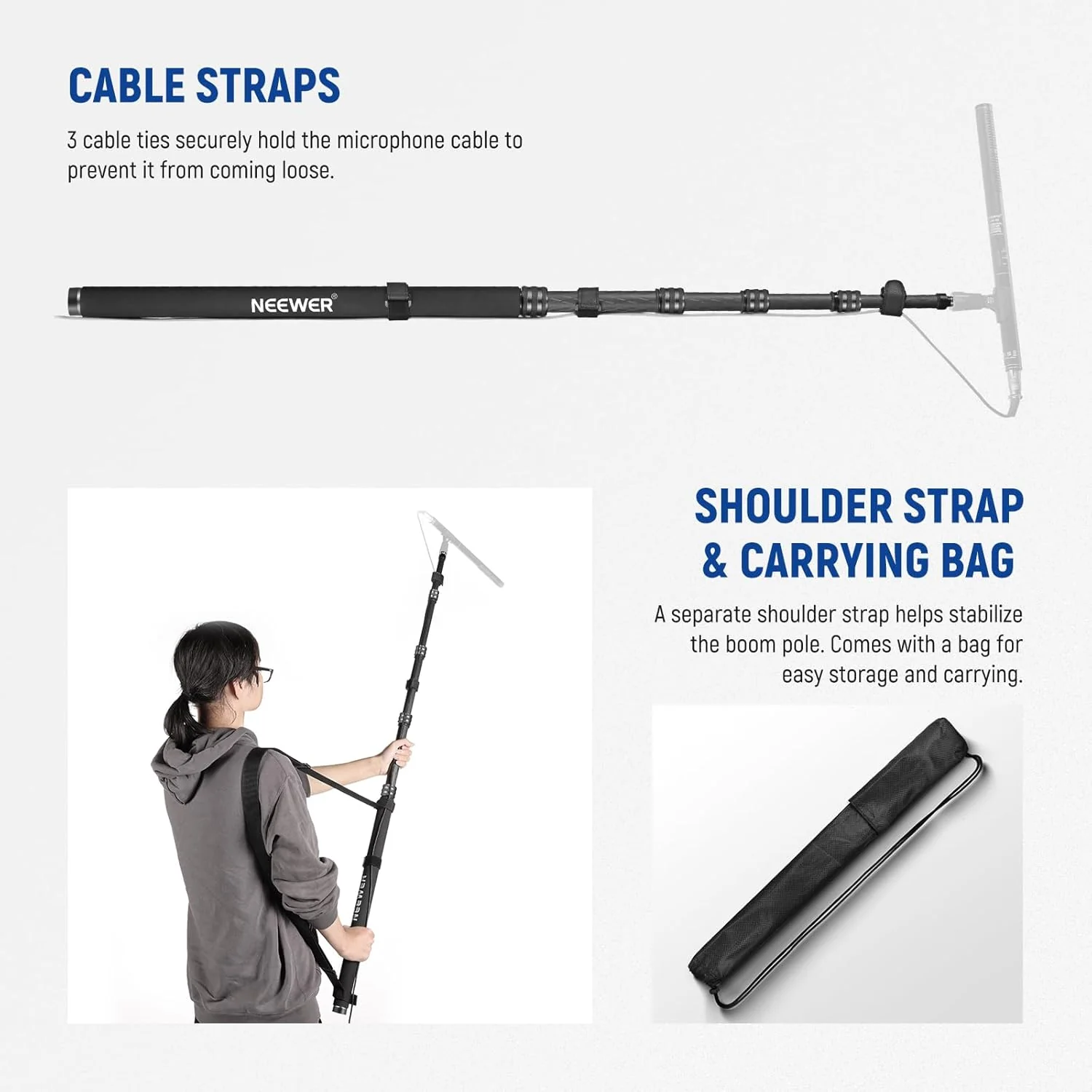 NEEWER Upgraded 9.8ft/300cm Carbon Fiber Telescopic Microphone Boom Pole - Image 13