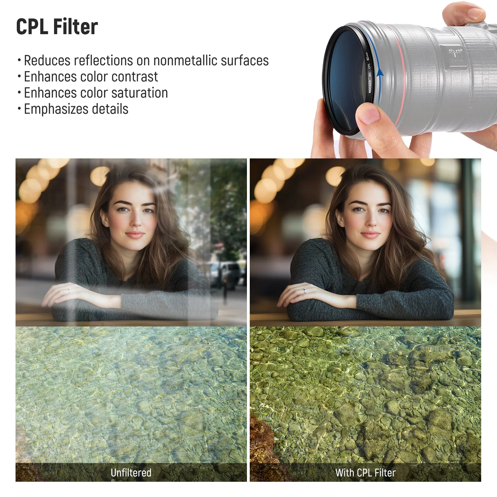 NEEWER UV/CPL/ND8 Camera Lens Filter Kit - Image 6