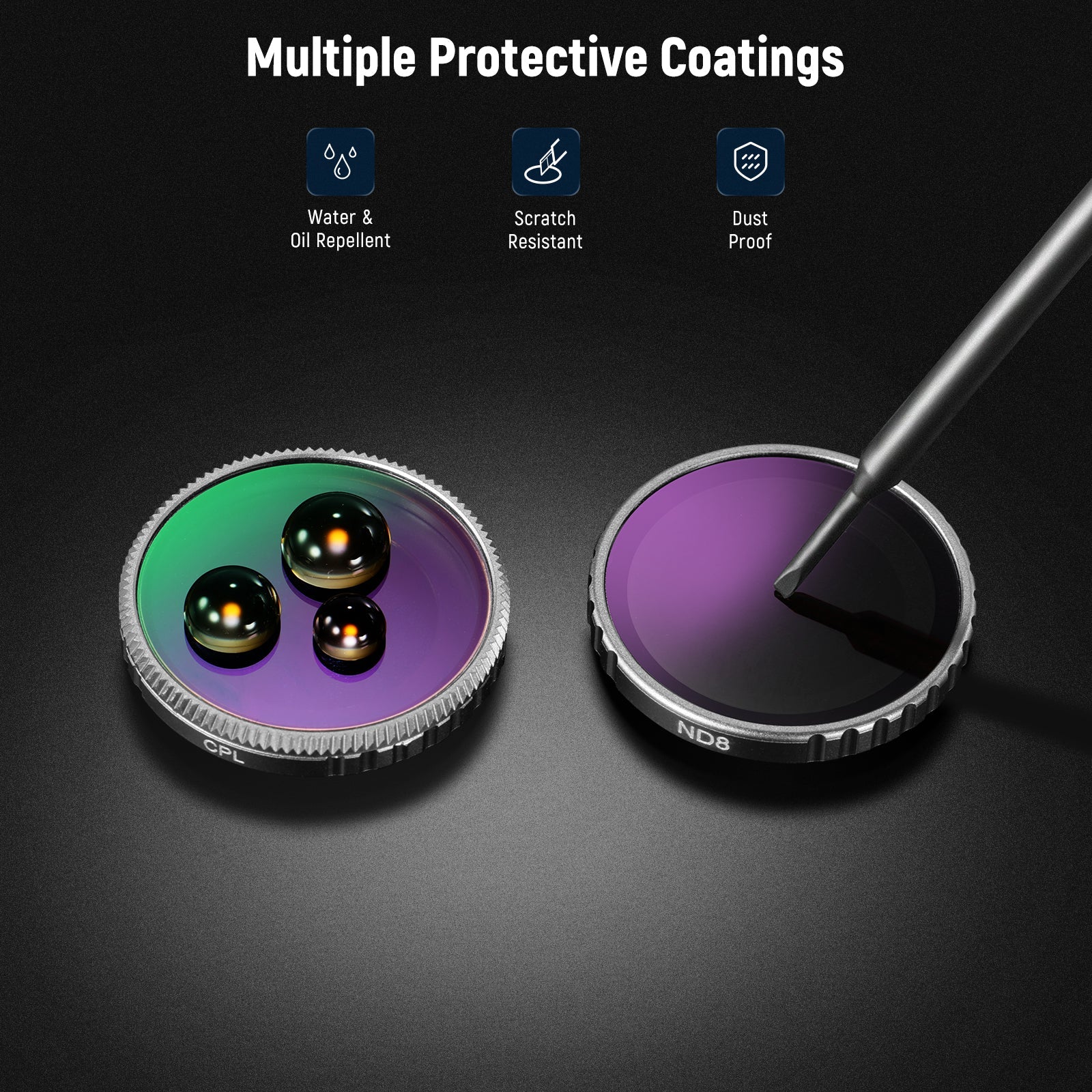 NEEWER UV & ND & CPL Lens Filter Set Compatible with Insta360 GO 3S - Image 7