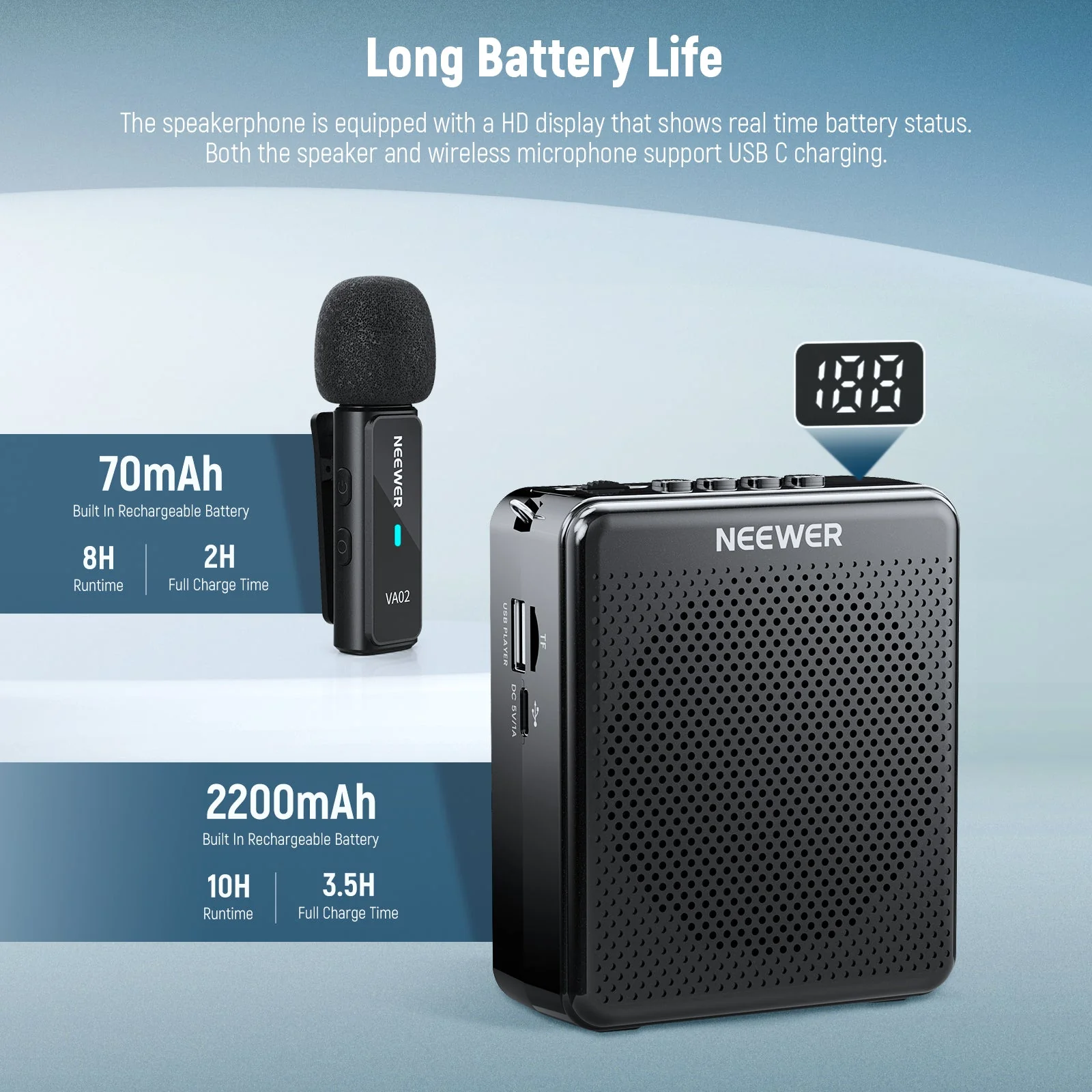 NEEWER VA02 Voice Amplifier with Wireless Microphone - Image 6
