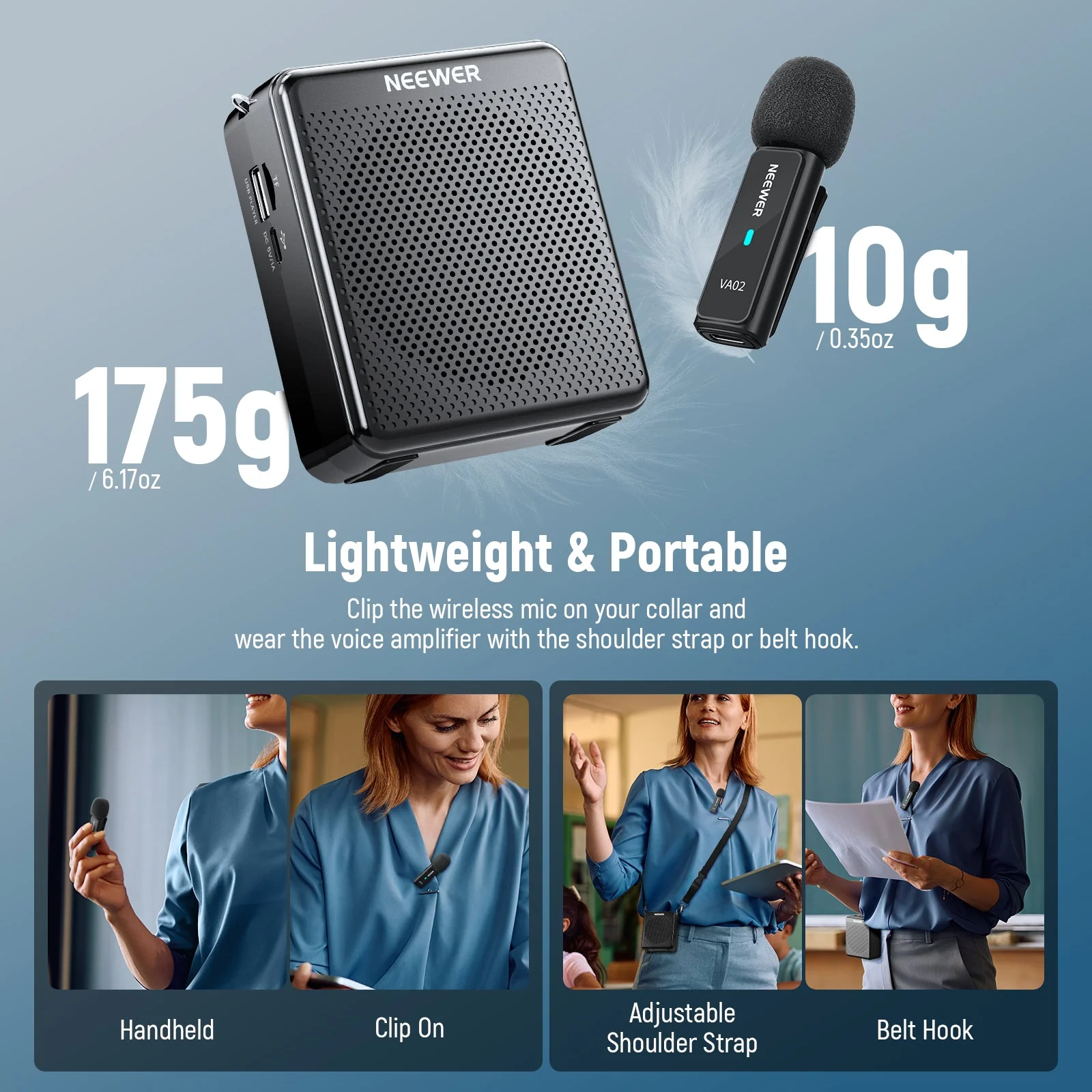 NEEWER VA02 Voice Amplifier with Wireless Microphone - Image 7