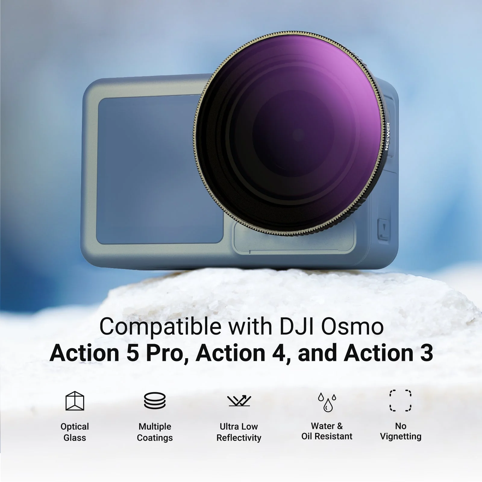 NEEWER Variable ND Filter Compatible with DJI Osmo Action 5 Pro/4/3 - Image 2