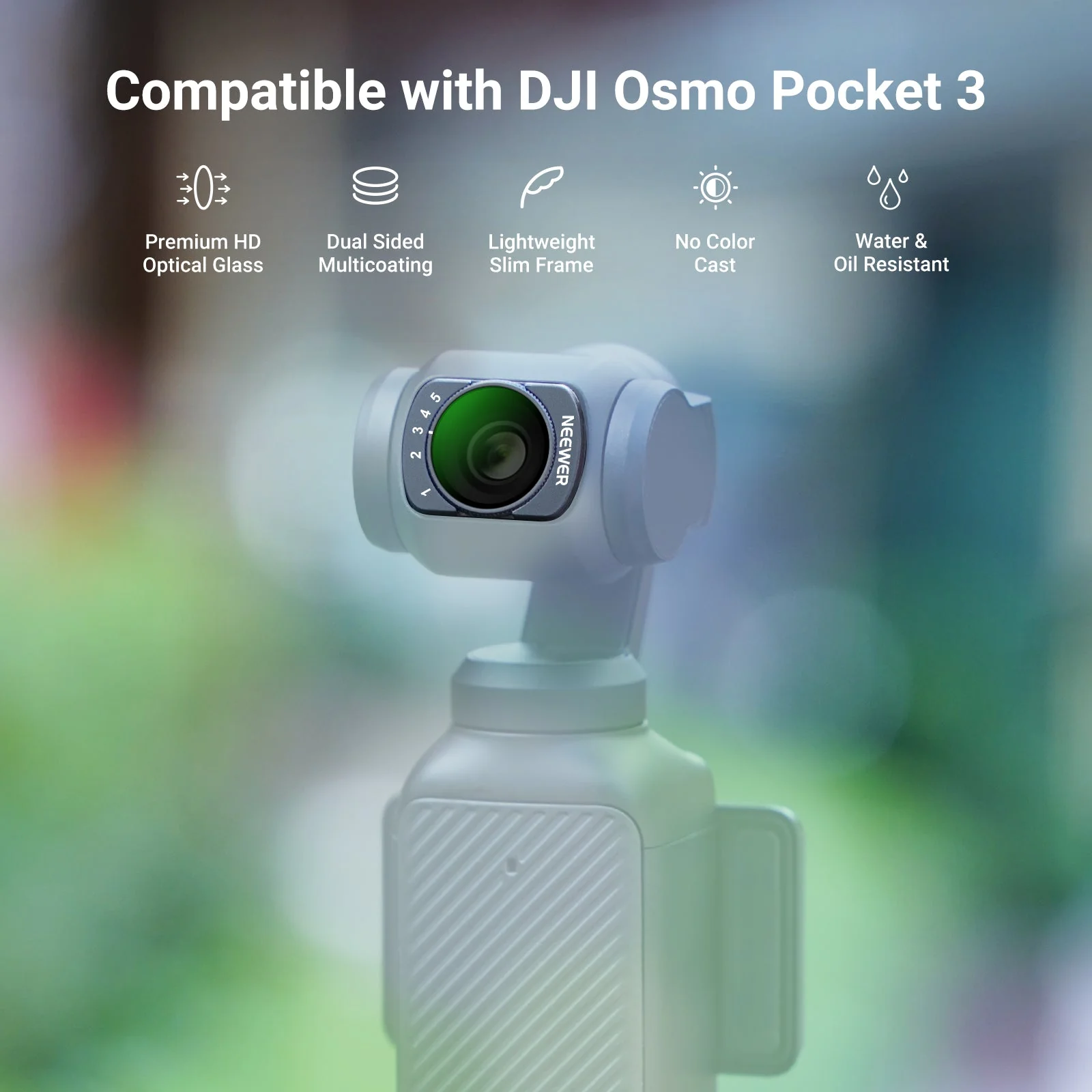 NEEWER Variable ND/CPL/Black Diffusion Filter for DJI Osmo Pocket 3 / Pocket 4 - Image 2