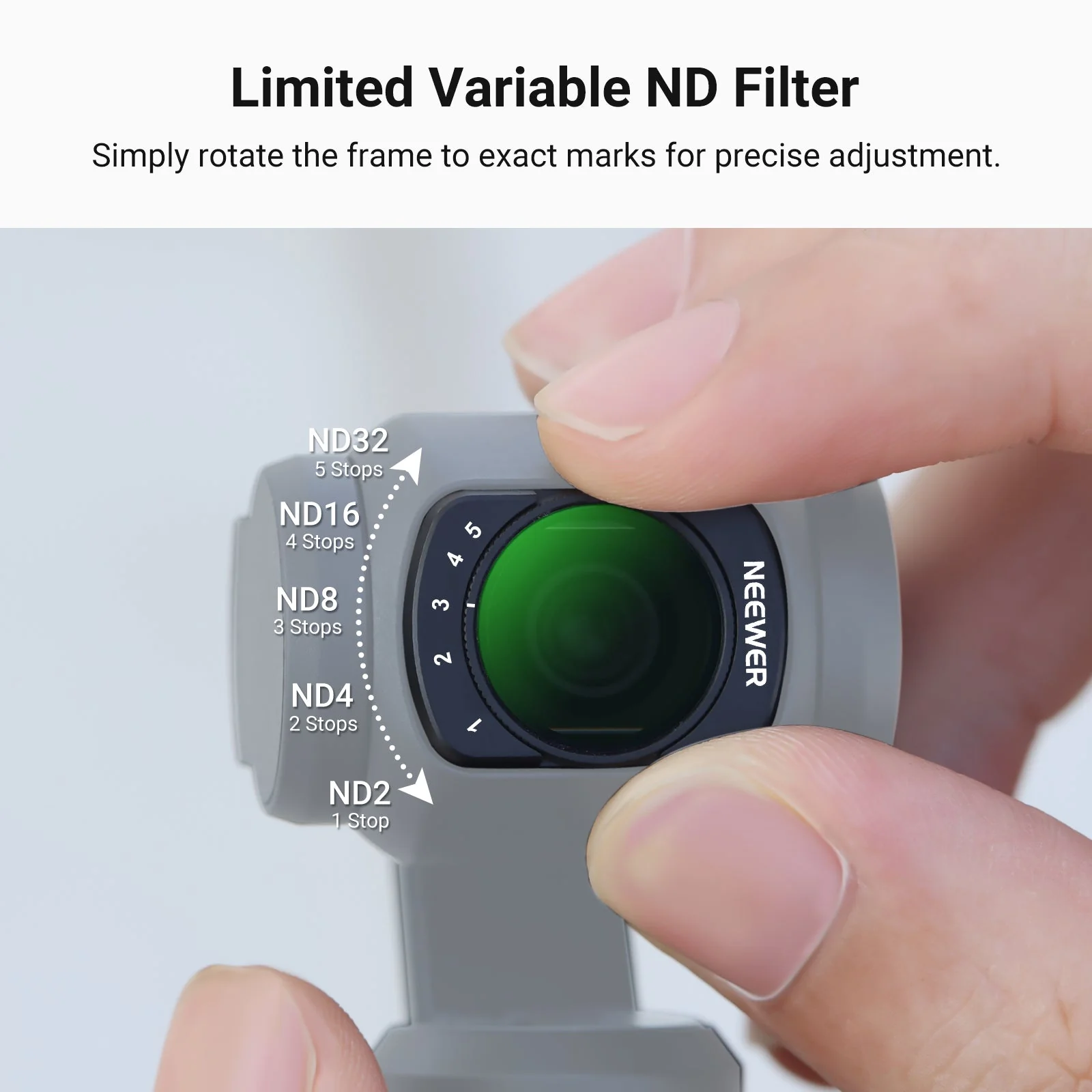 NEEWER Variable ND/CPL/Black Diffusion Filter for DJI Osmo Pocket 3 / Pocket 4 - Image 3