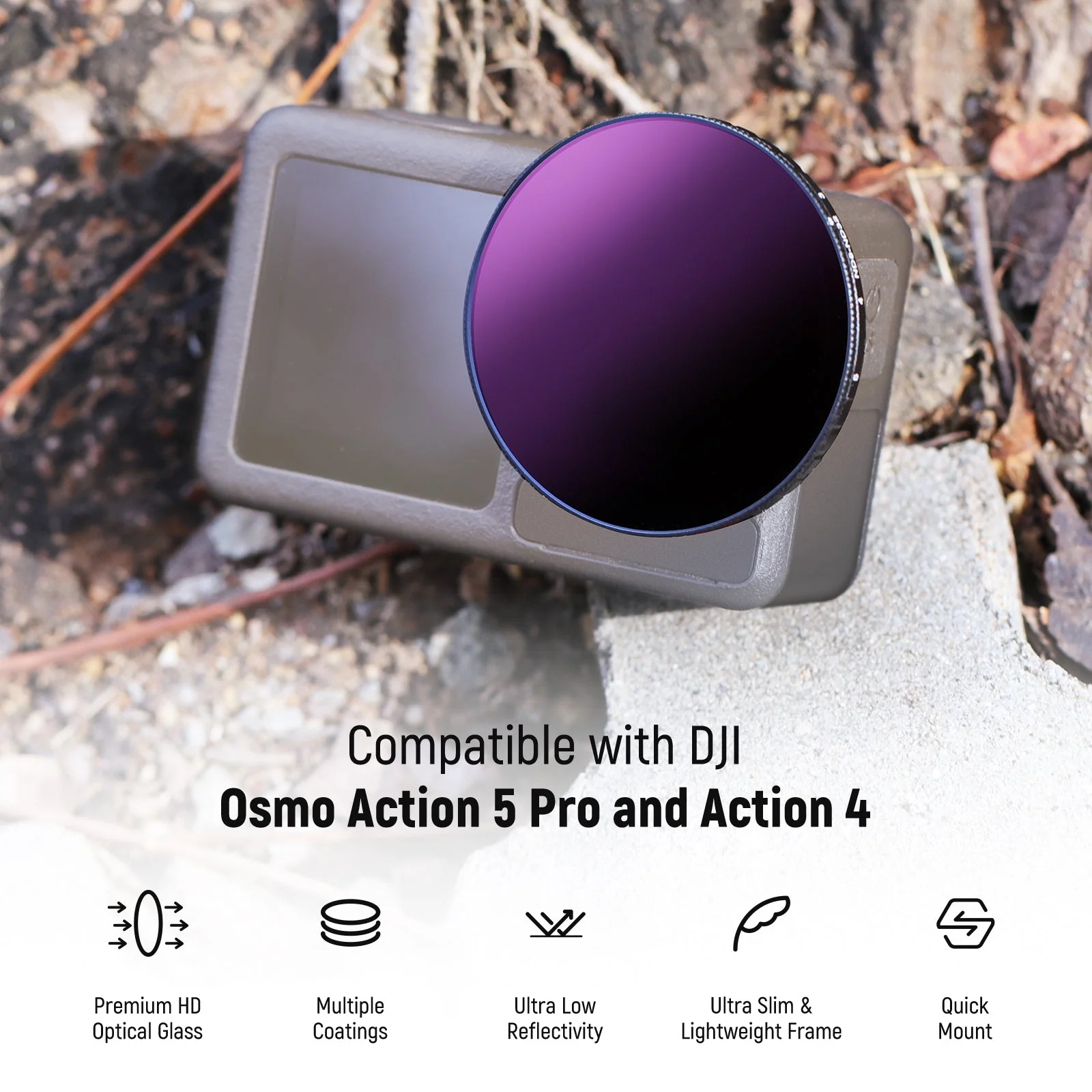 NEEWER Variable ND Filter For DJI Osmo Action 5 Pro/4 - Image 2