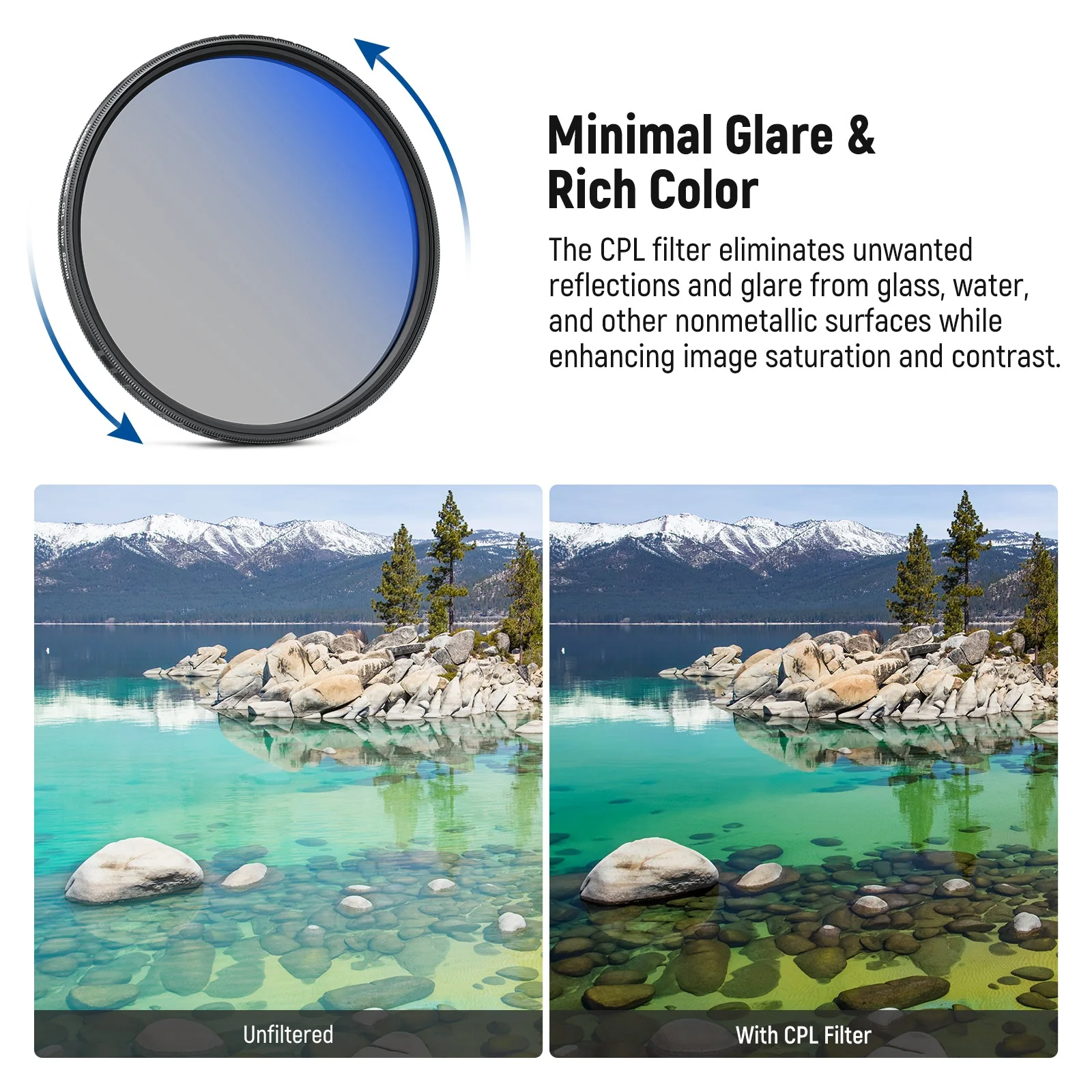 NEEWER Variable ND2-32 + CPL + 1/4 Black Diffusion Filter Kit - Image 4