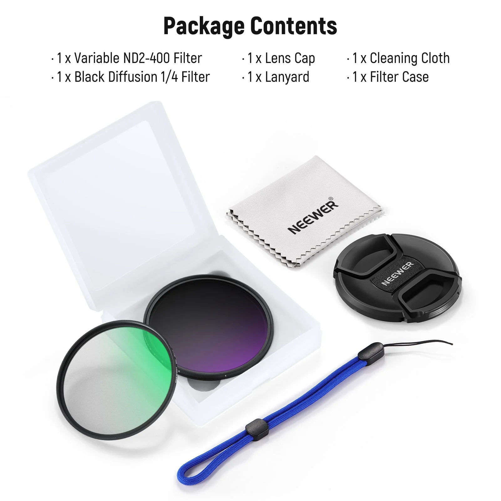NEEWER Variable ND2-400 & Black Diffusion 1/4 Filter Set - Image 9