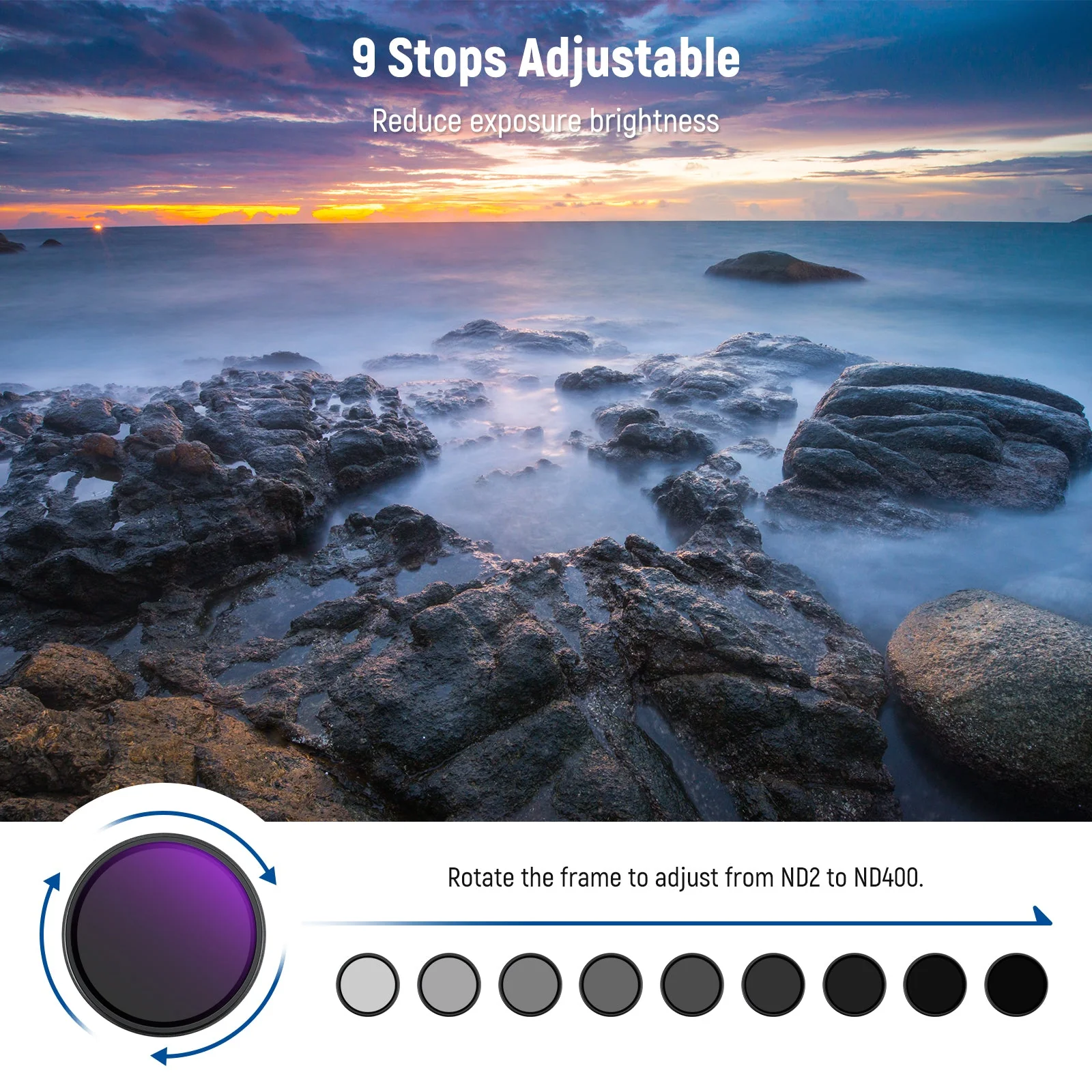 NEEWER Variable ND2-400 Filter (1-9 Stops) - Image 2