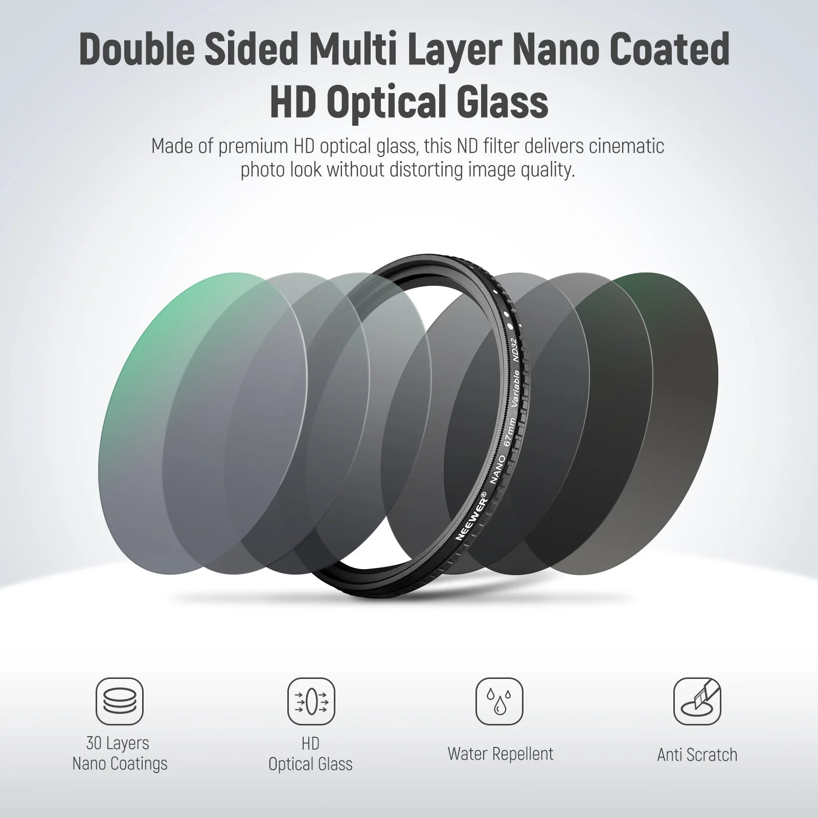 NEEWER Variable FL-ND2-32S Camera Lens ND Filter - Image 5