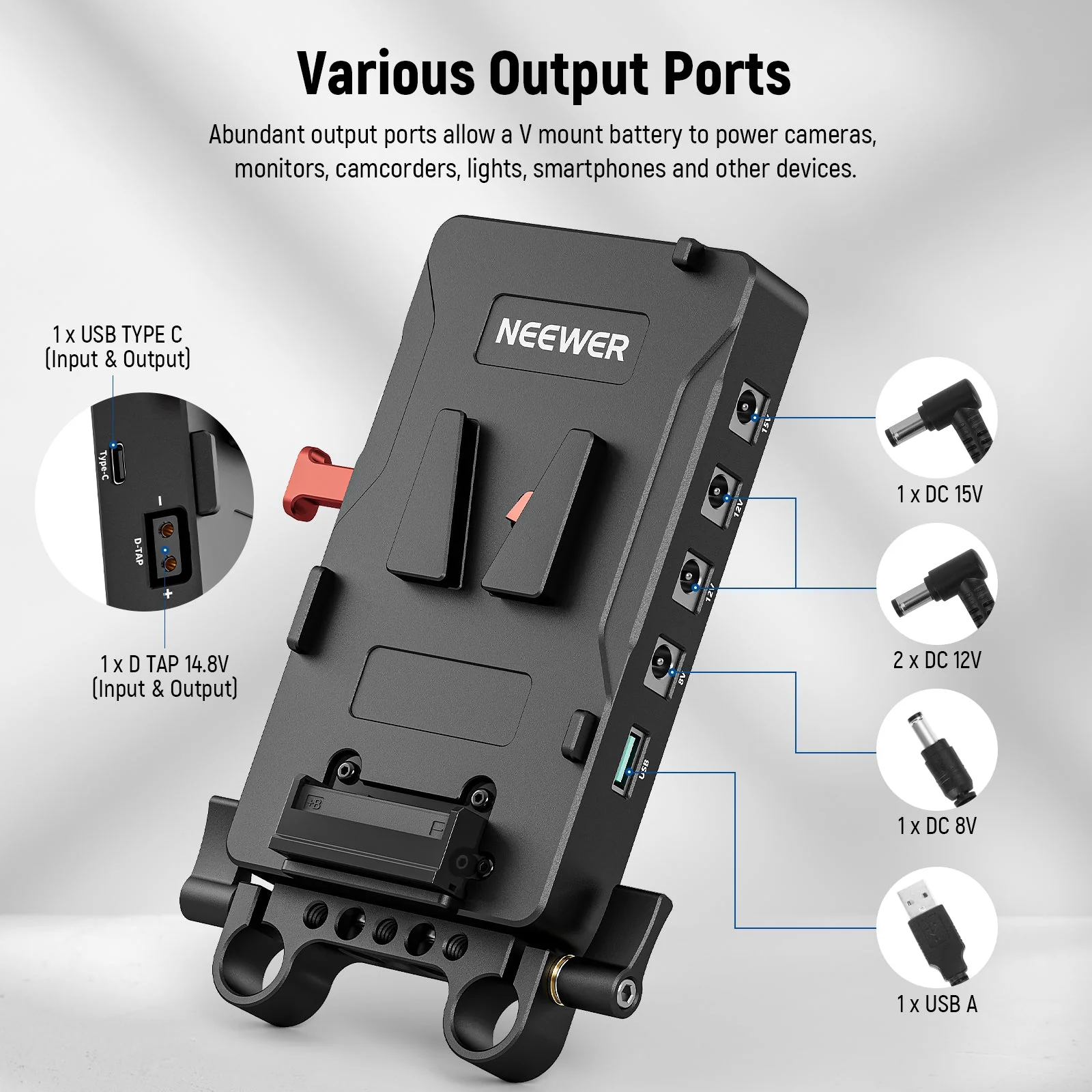 NEEWER VB-A1 V Mount Battery Adapter Plate - Image 2