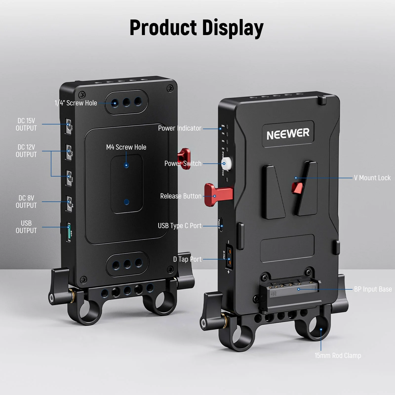 NEEWER VB-A1 V Mount Battery Adapter Plate - Image 8