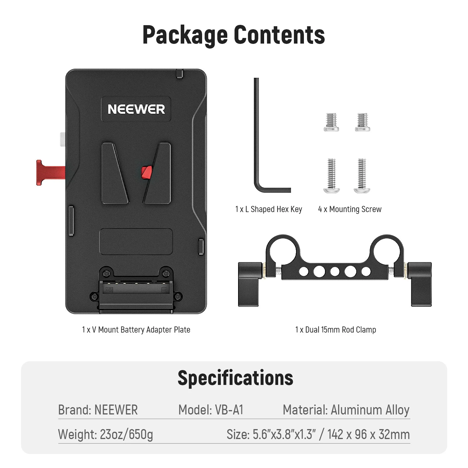 NEEWER VB-A1 V Mount Battery Adapter Plate - Image 9