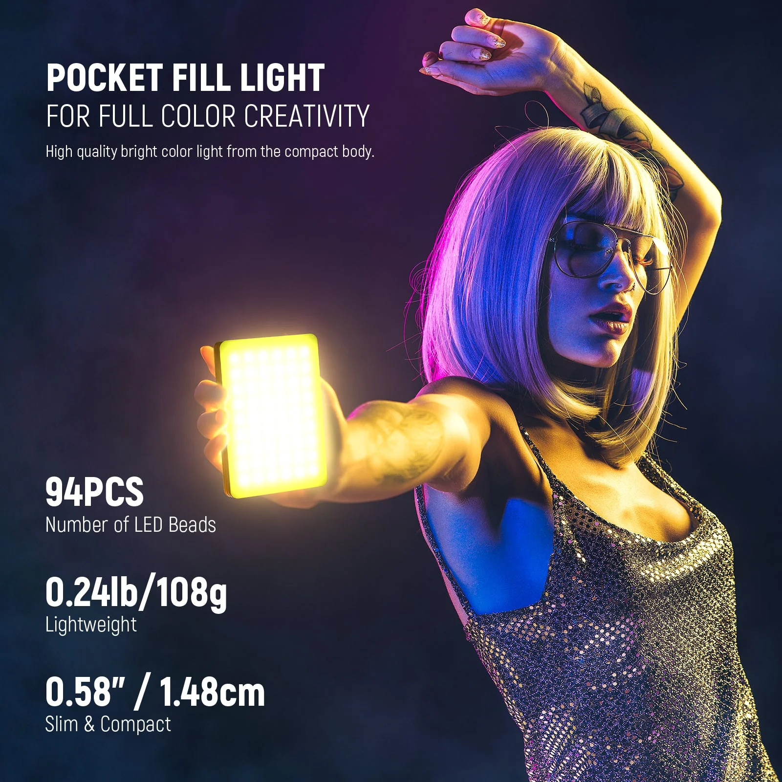 NEEWER VL67C Phone Selfie Conference Light with APP Control - Image 3
