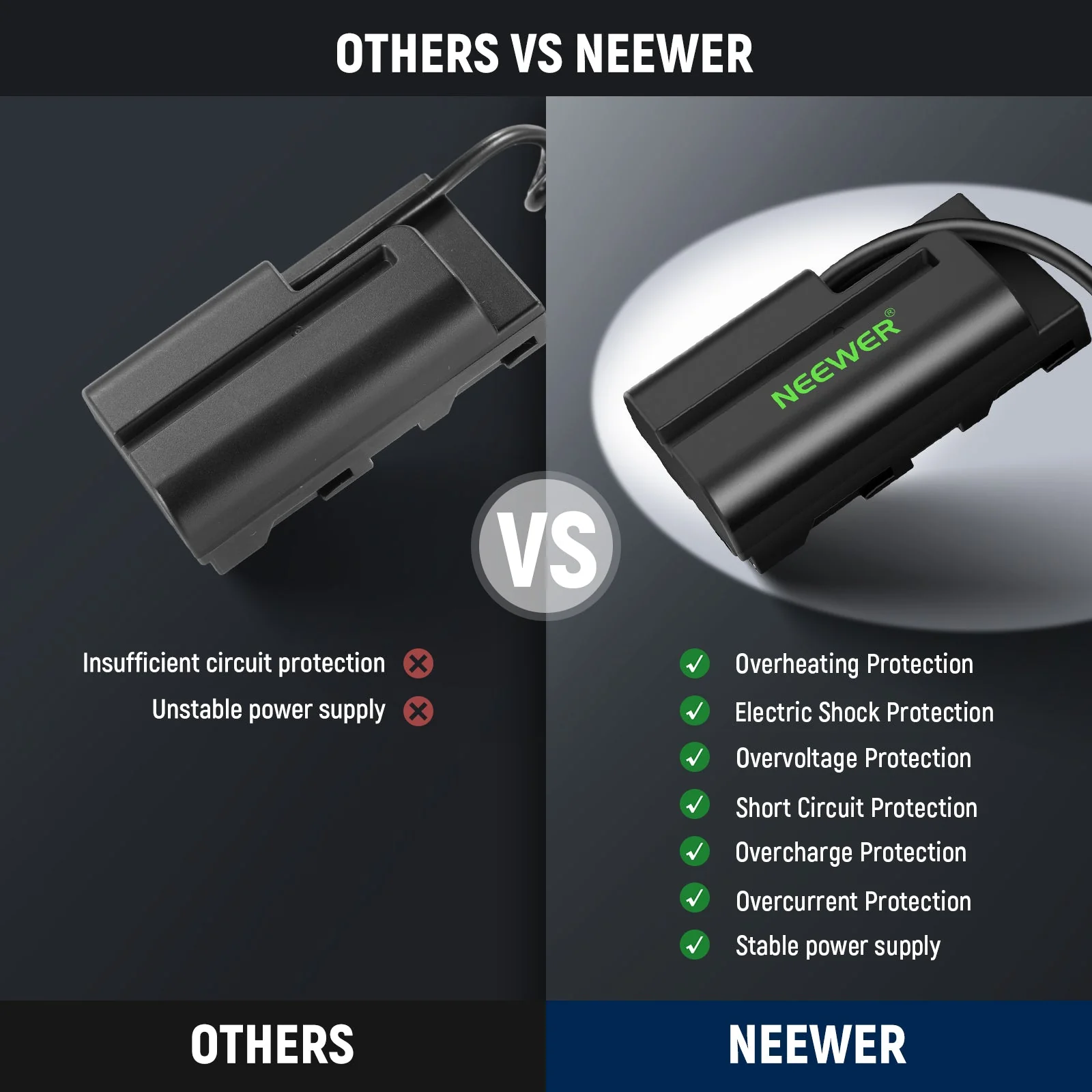 NEEWER VP-F550 NP-F550 to D Tap Dummy Battery - Image 6