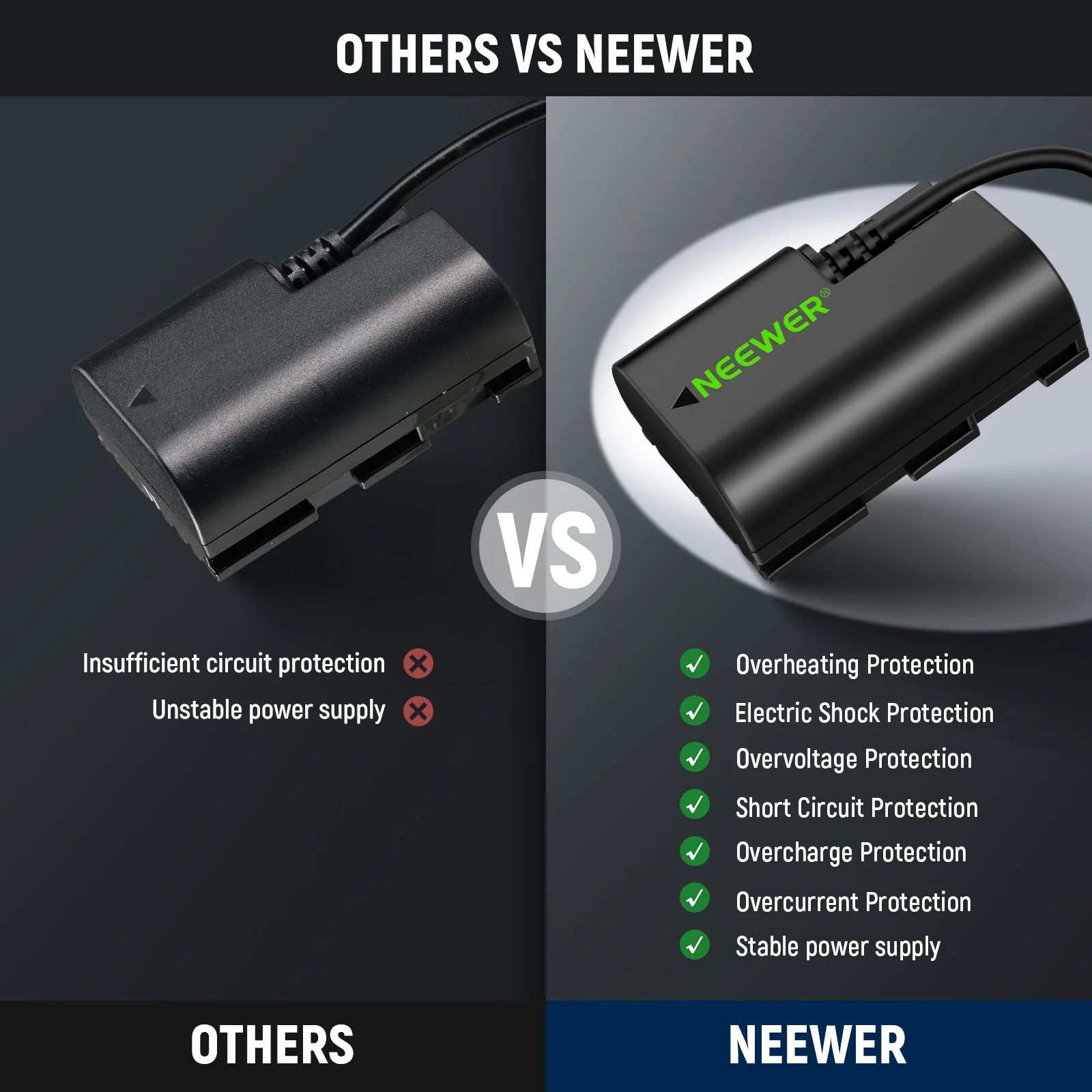 NEEWER VP-LPE6NH D Tap to LP-E6NH Dummy Battery - Image 8