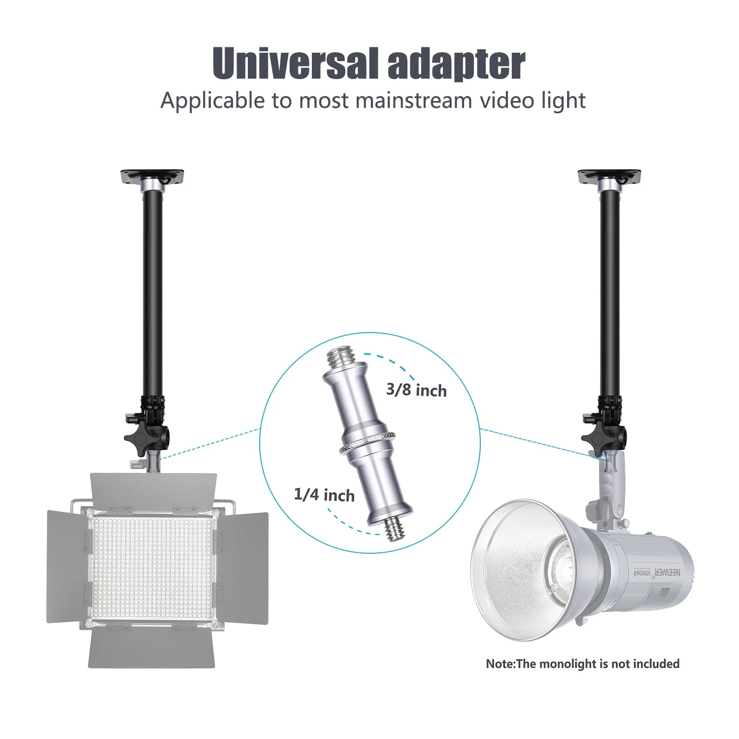 NEEWER ST-WM60 15-23.6"/38-60cm Adjustable Wall Mounting Boom Arm - Image 4