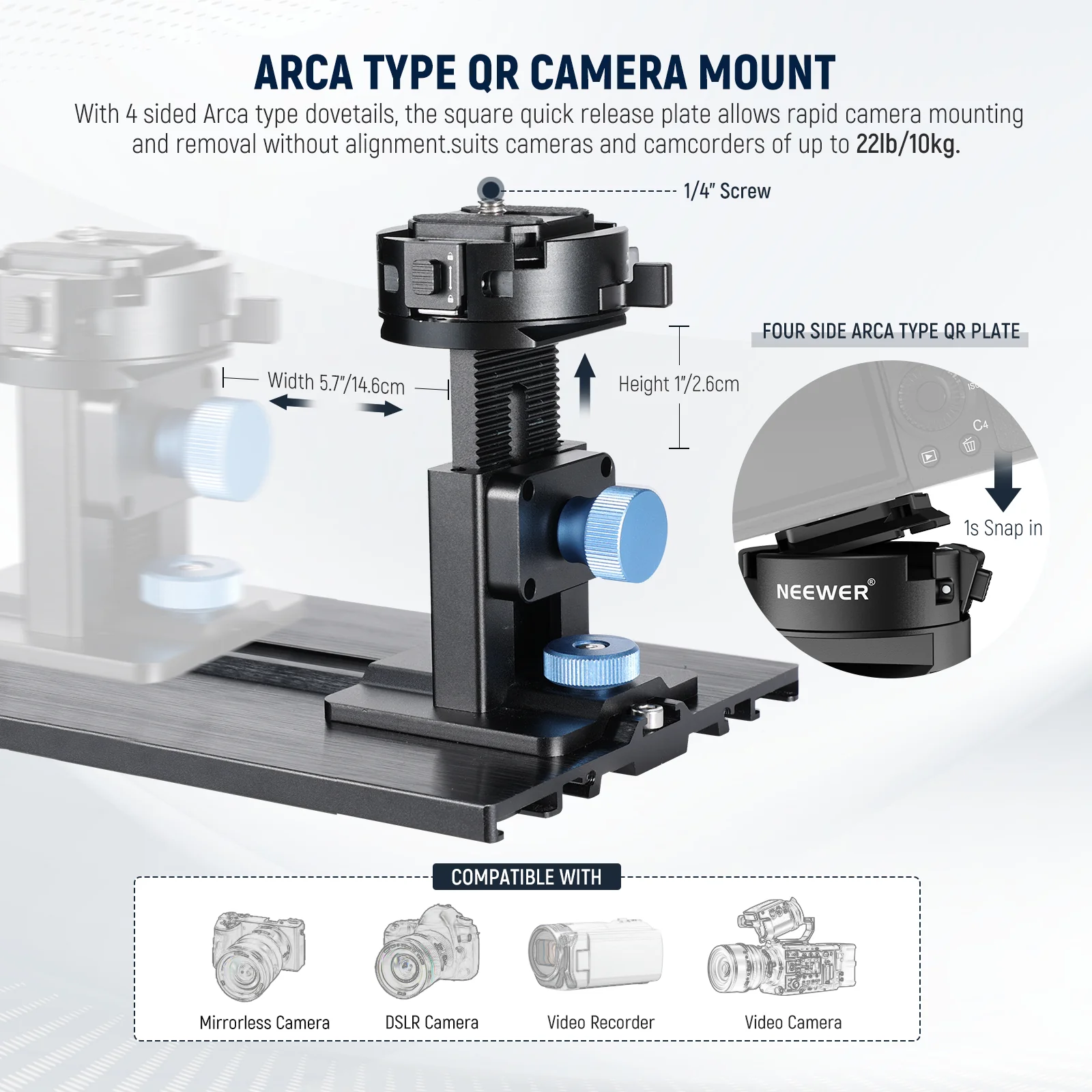 NEEWER X12II Assembly Free Teleprompter with Arca Mount & Cold Shoes - Image 4