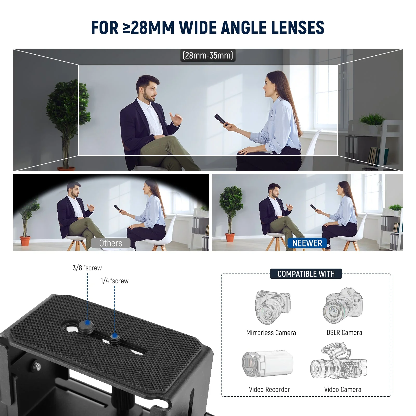 NEEWER BASICS X16B 16" Aluminum Alloy Liftable Teleprompter - Image 7