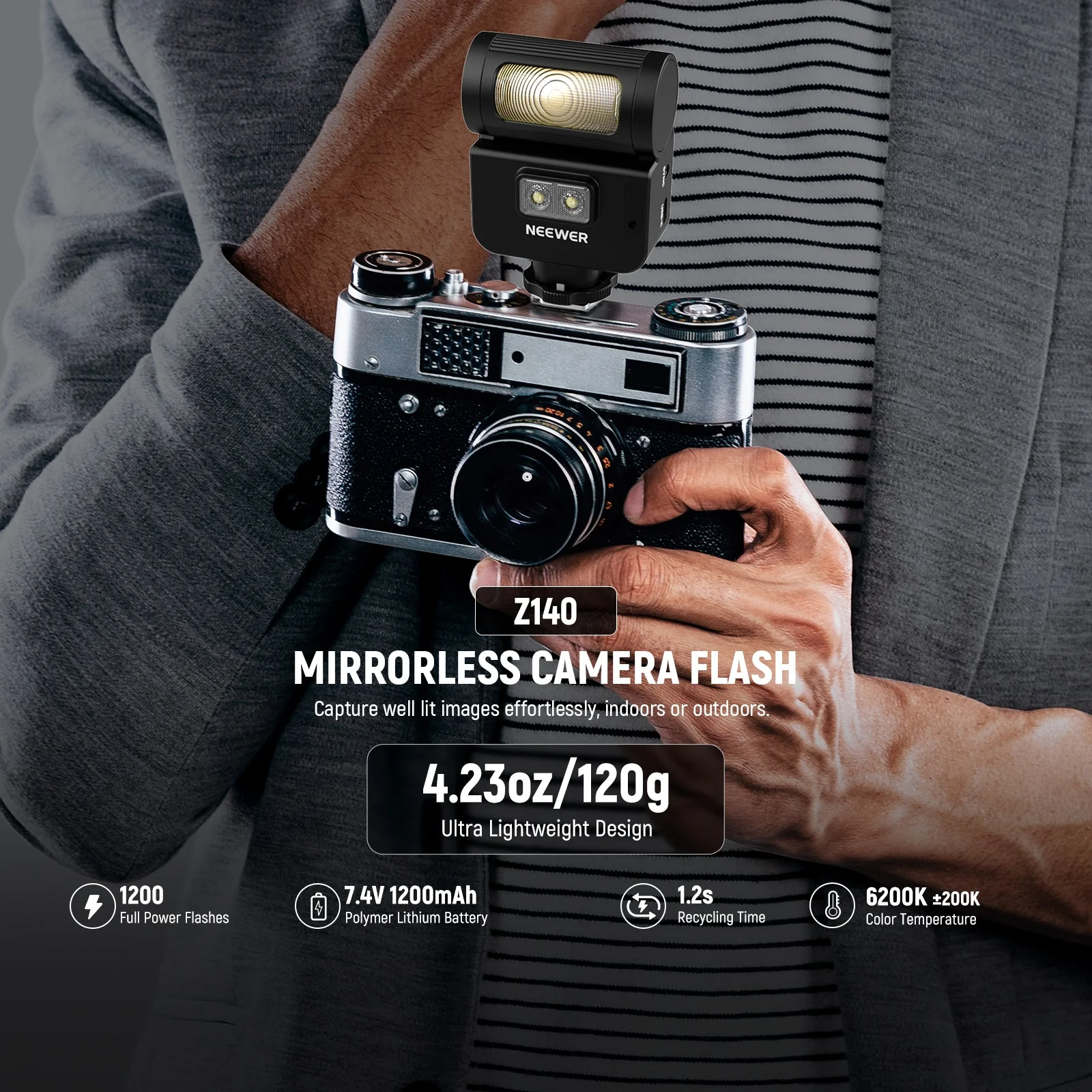NEEWER Z140 16Ws Mini Camera Flash Light - Image 2